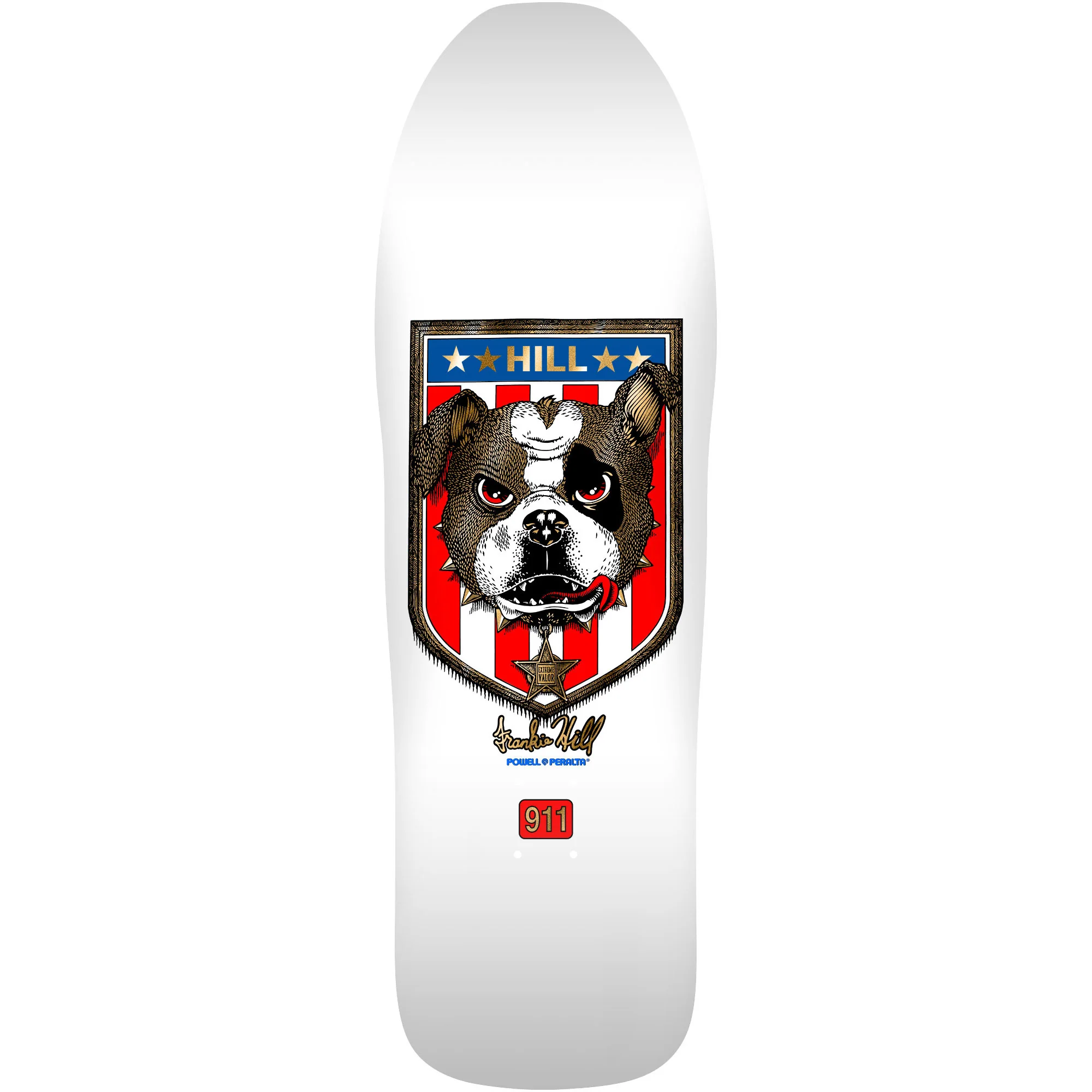 Powell Peralta Skateboard Hill Bulldog White/Gold Foil / Independent/ Rat Bones White - Image 4