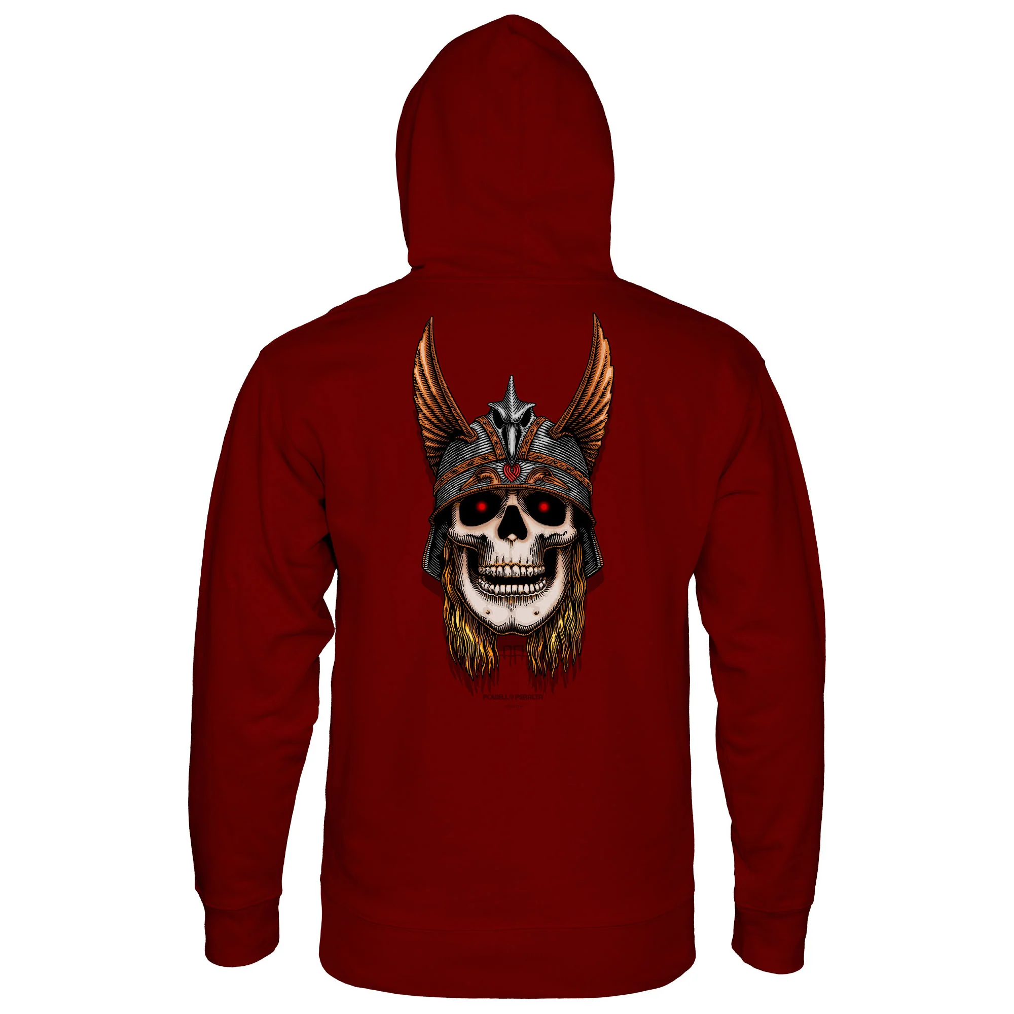 Powell Peralta Skateboard Hoody Anderson Skull Maroon - Image 2