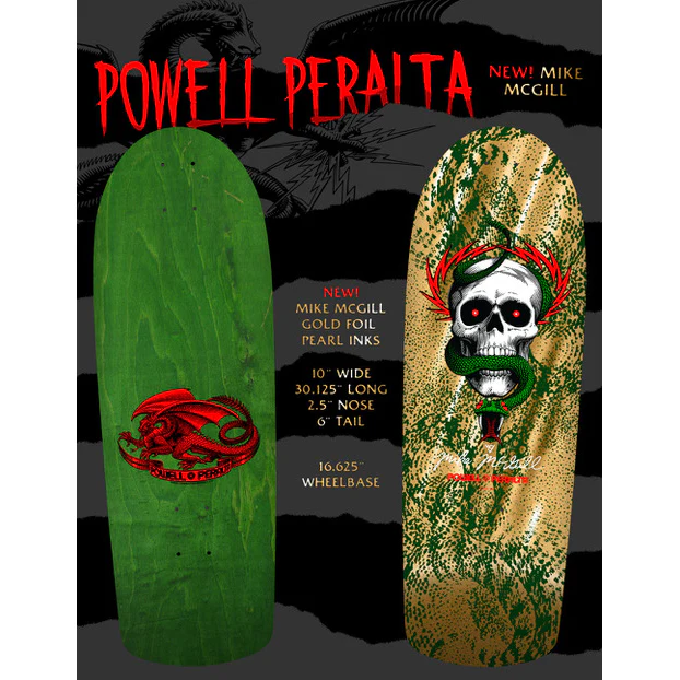 Powell Peralta Skateboard McGill Skull and Snake Green/Gold Foil / Independent/ Rat Bones Black - Image 6