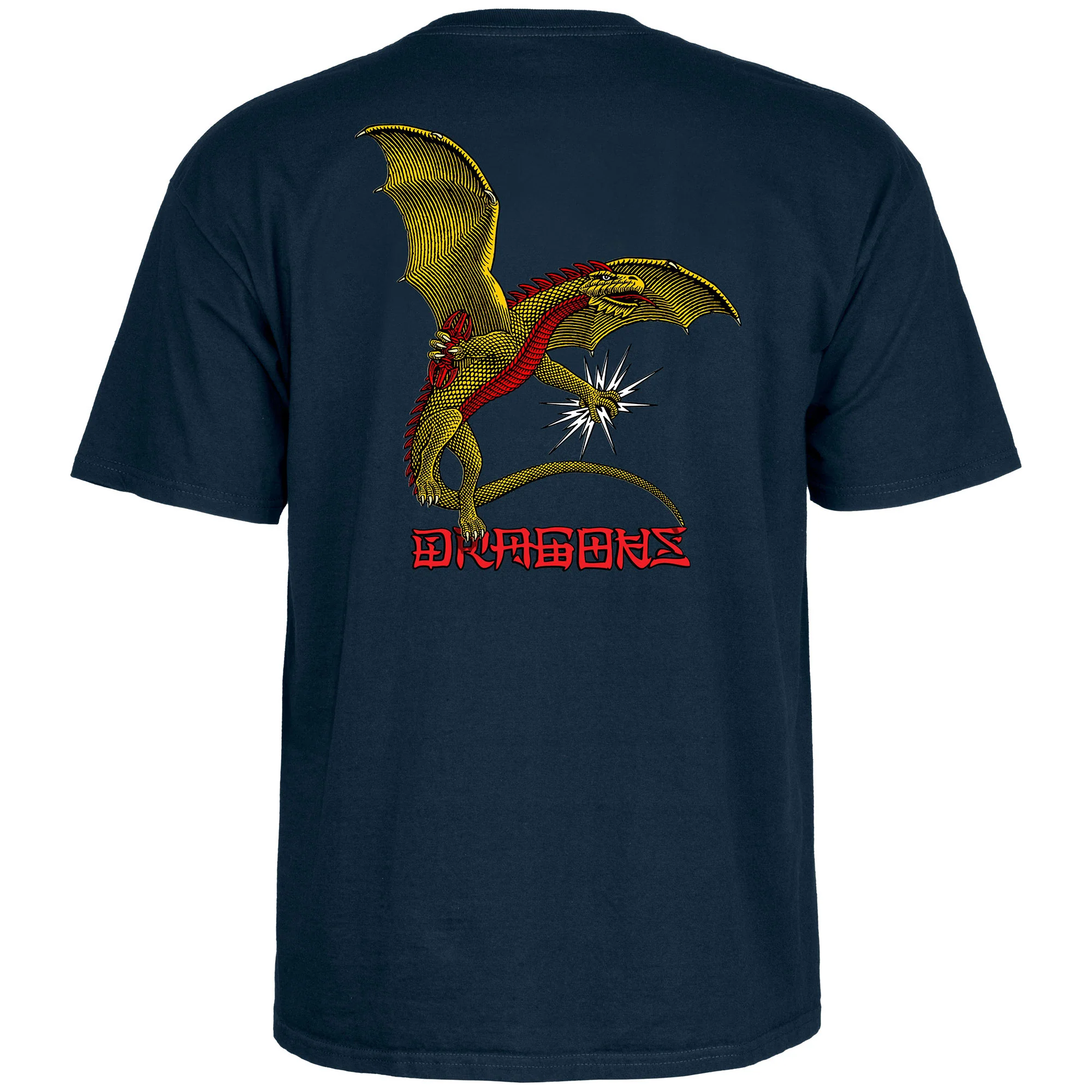 Powell Peralta Skateboard Shirt Dragons Logo Navy - Image 2