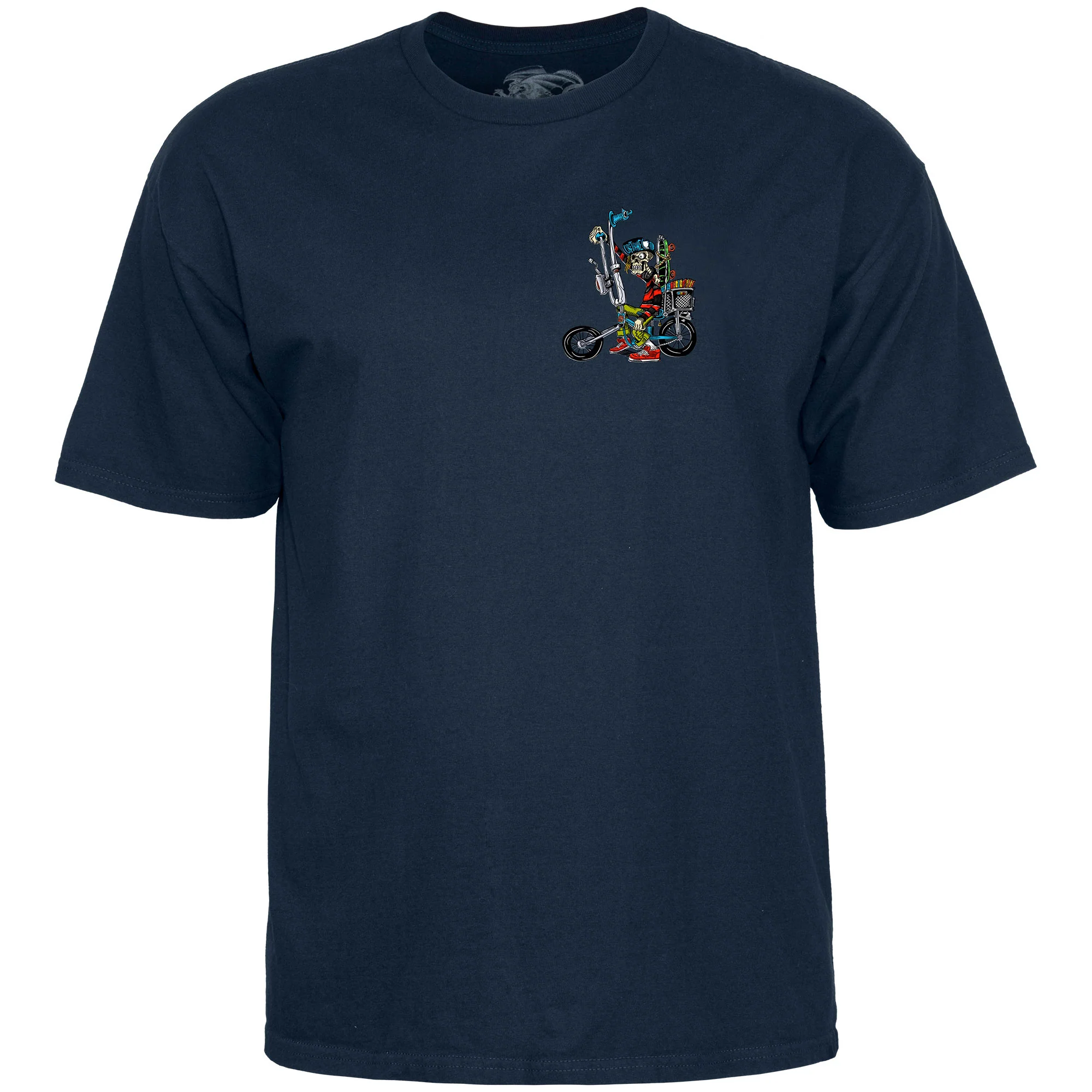 Powell Peralta Skateboard Shirt Steve Caballero Chopper Bike Navy - Image 3
