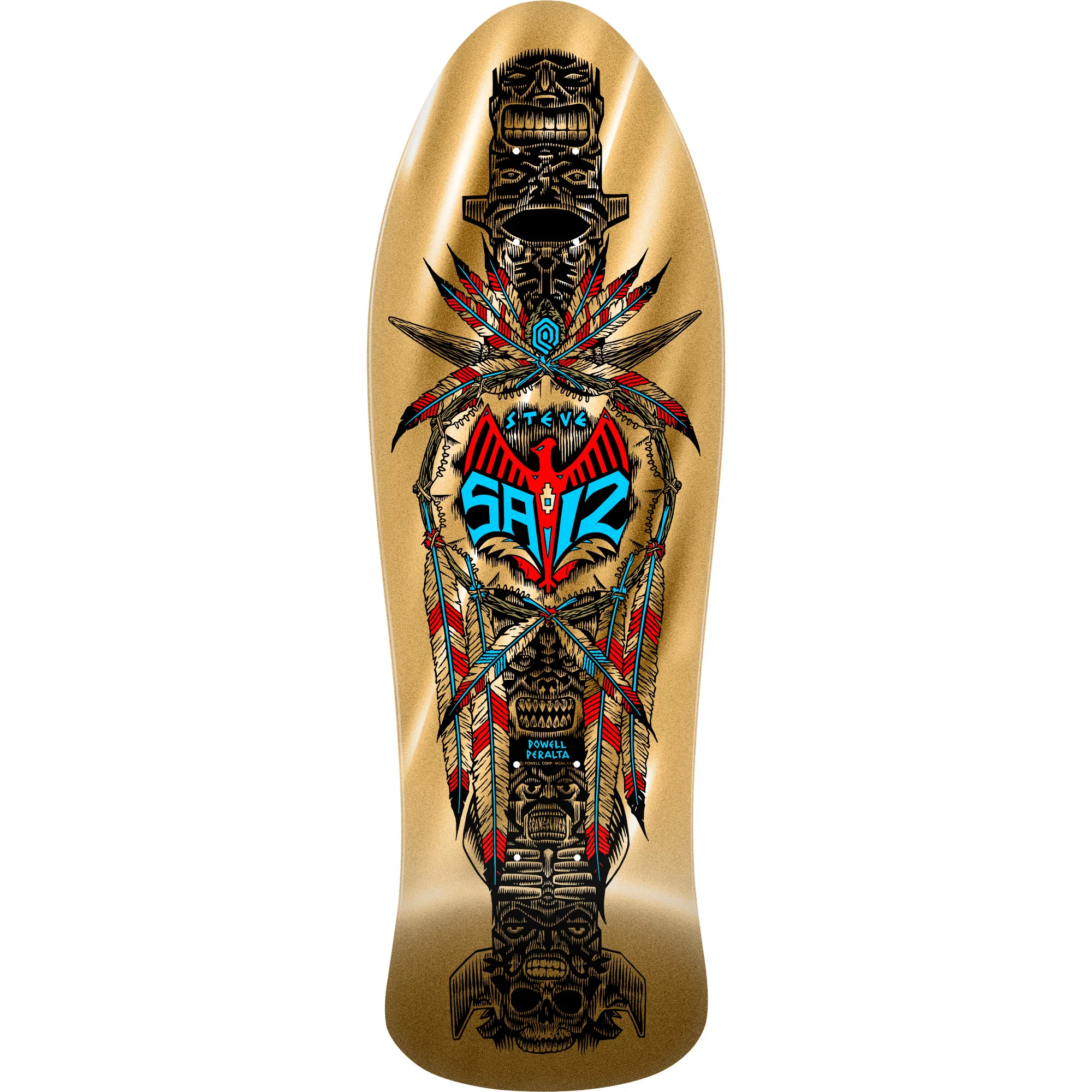 Powell Peralta Skateboard Steve Saiz Totem Gold Foil / Independent / Rat Bones White - Image 4