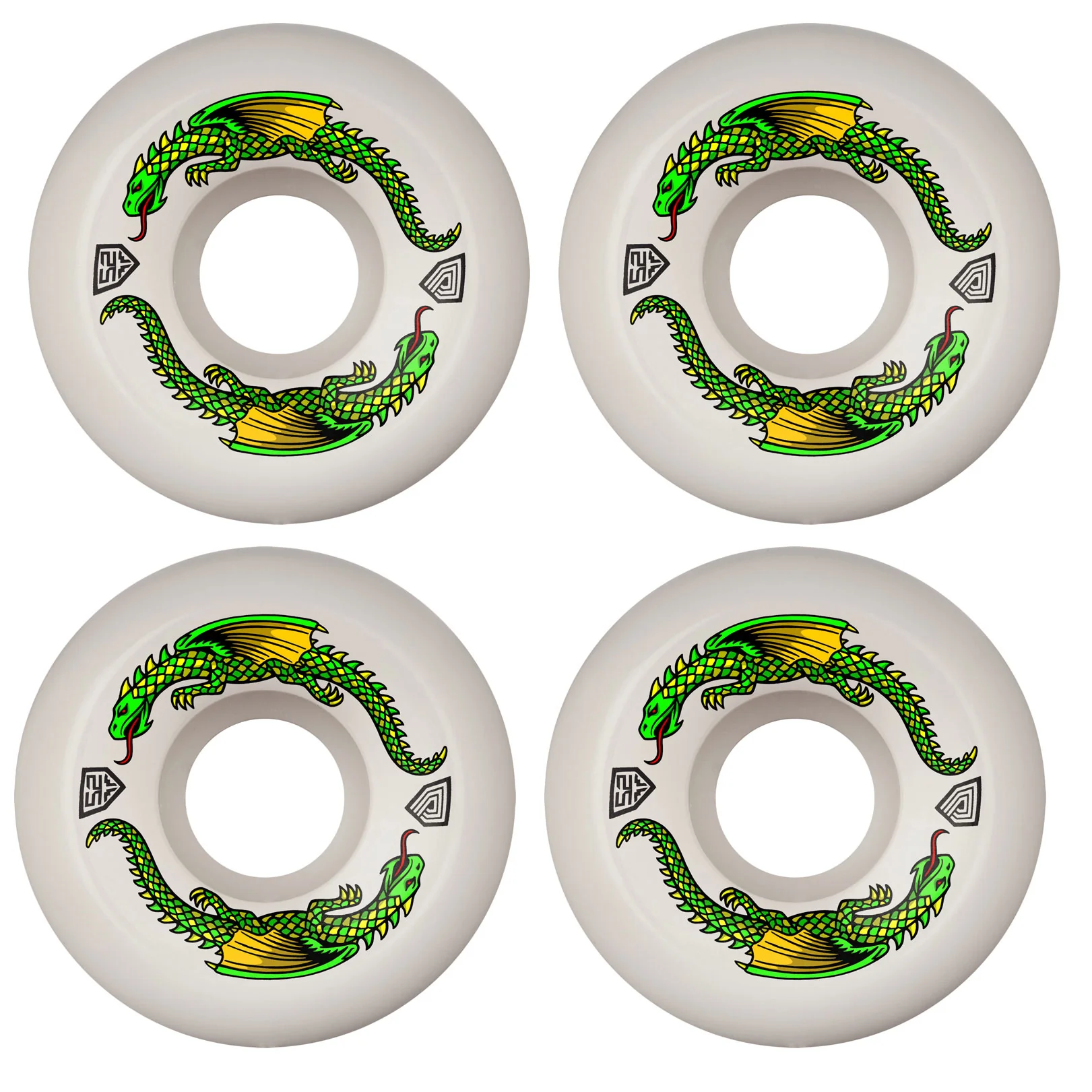 Powell Peralta Skateboard Wheels 52mm Dragon Formula Sidecut 93A White