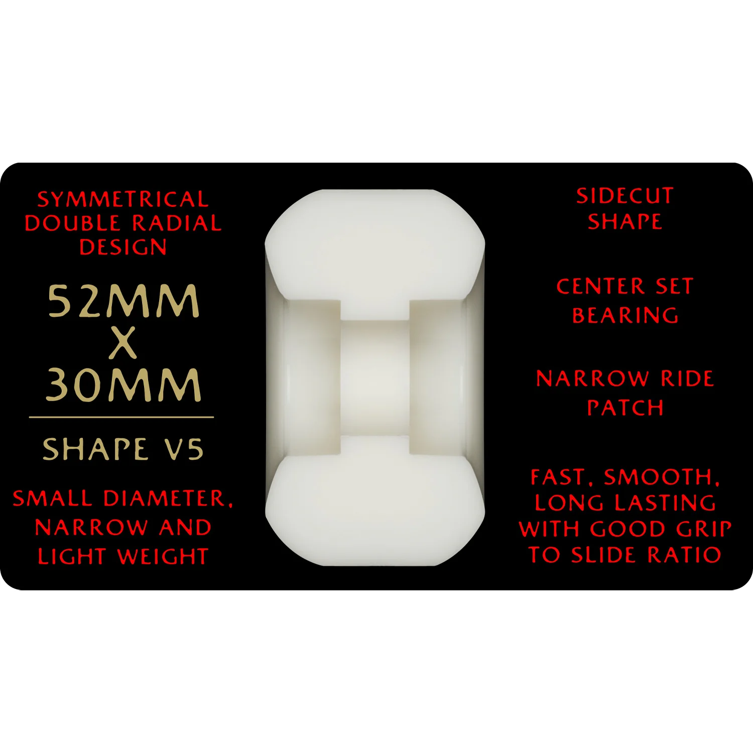 Powell Peralta Skateboard Wheels 52mm x 30mm Dragon Formula 93A V5 Shape Off White - Image 4
