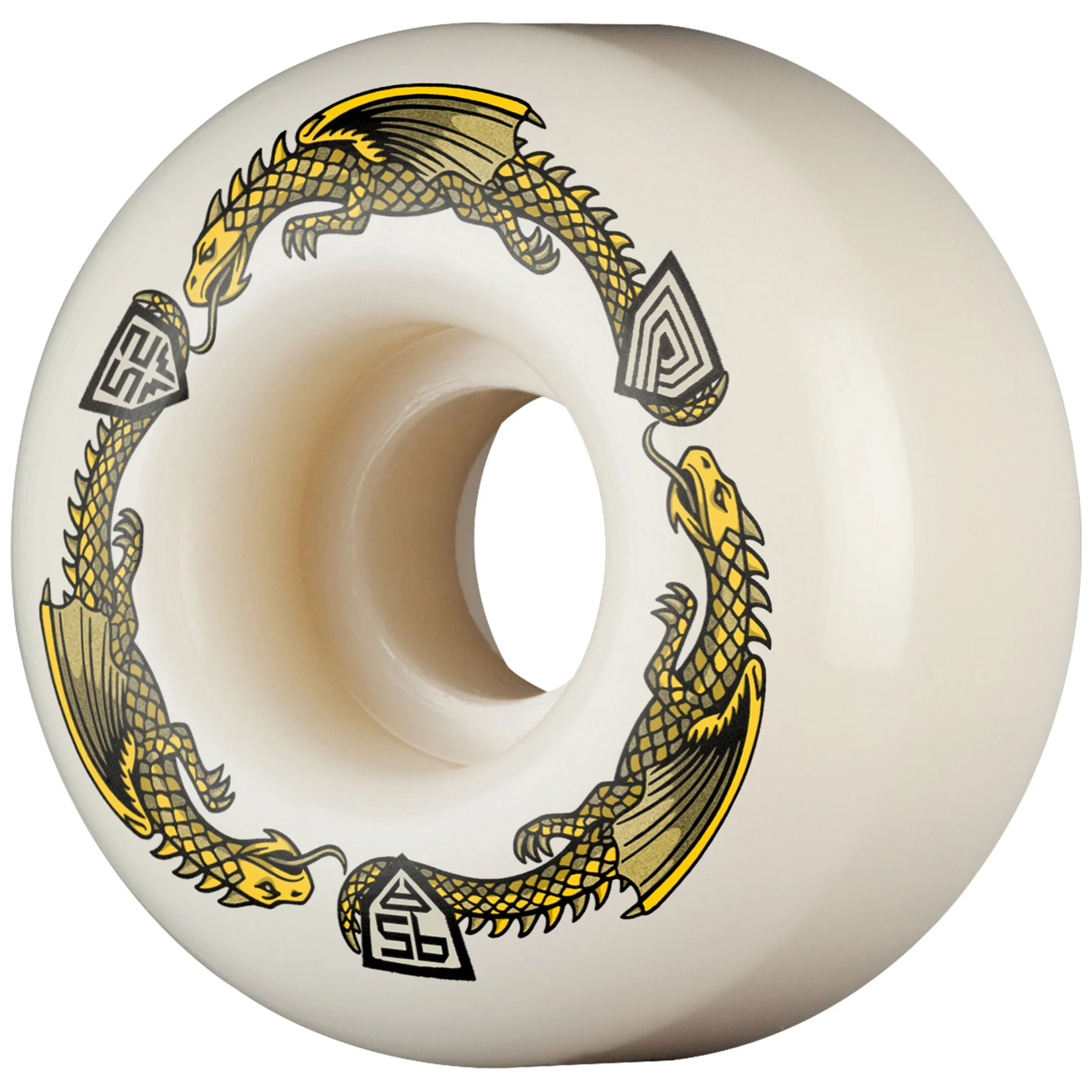Powell Peralta Skateboard Wheels 52mm x 31mm Dragon Formula 95A V1 Symmetrical Off White - Image 2