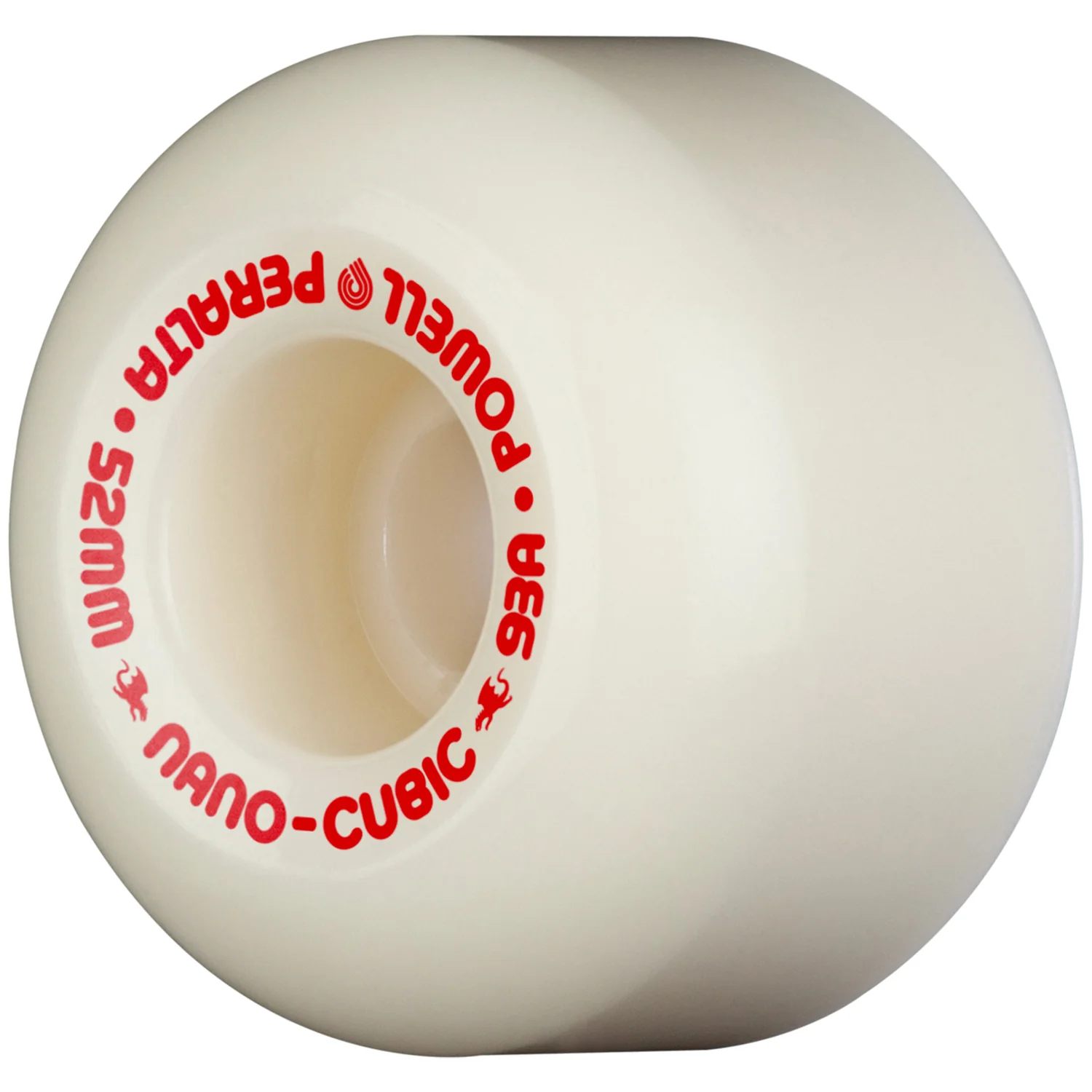Powell Peralta Skateboard Wheels 52mm x 36mm Dragon Formula 93A Nano Cubic White/Red - Image 2