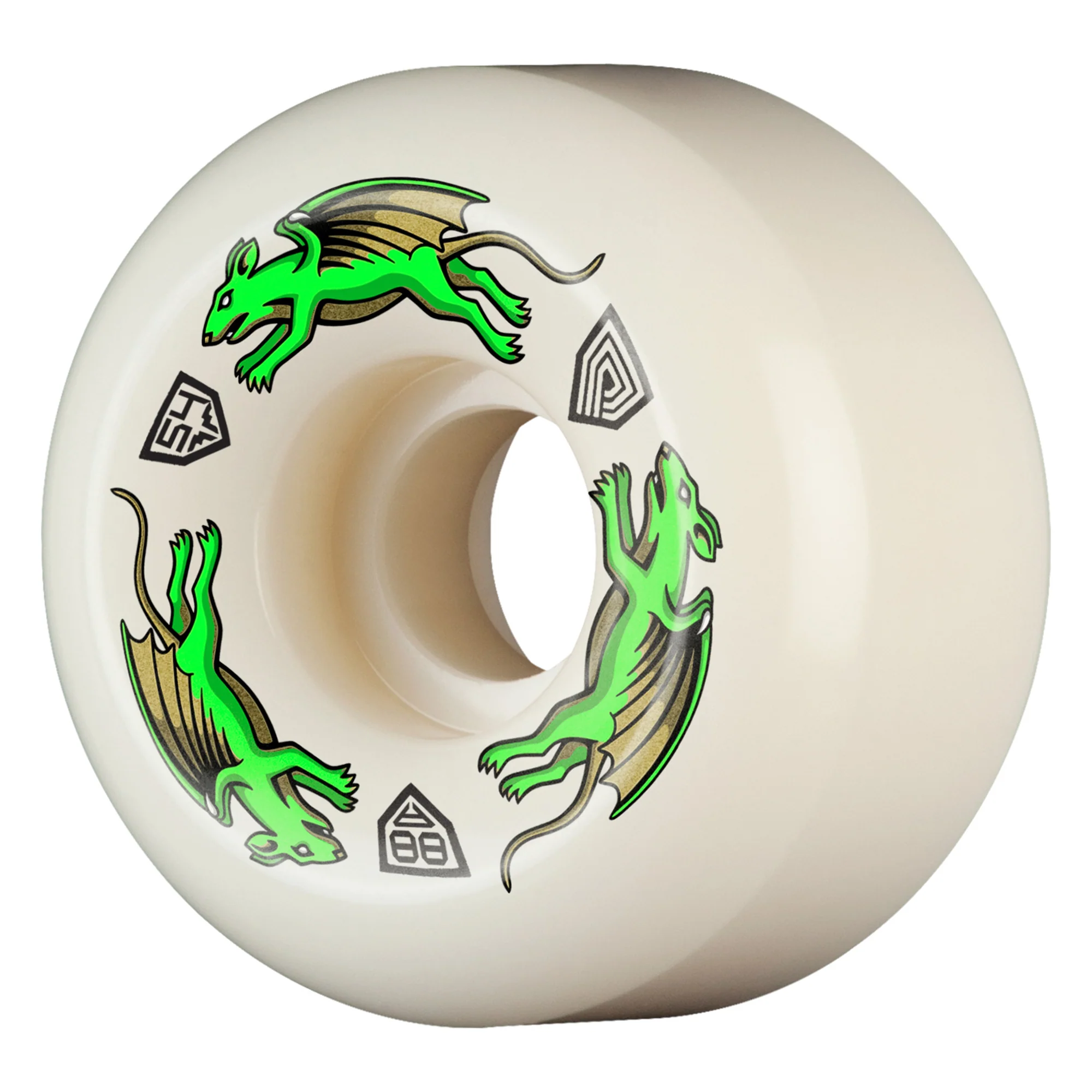 Powell Peralta Skateboard Wheels 54mm x 34mm Dragon Formula 88A AV6 Nano Rat Off White - Image 2