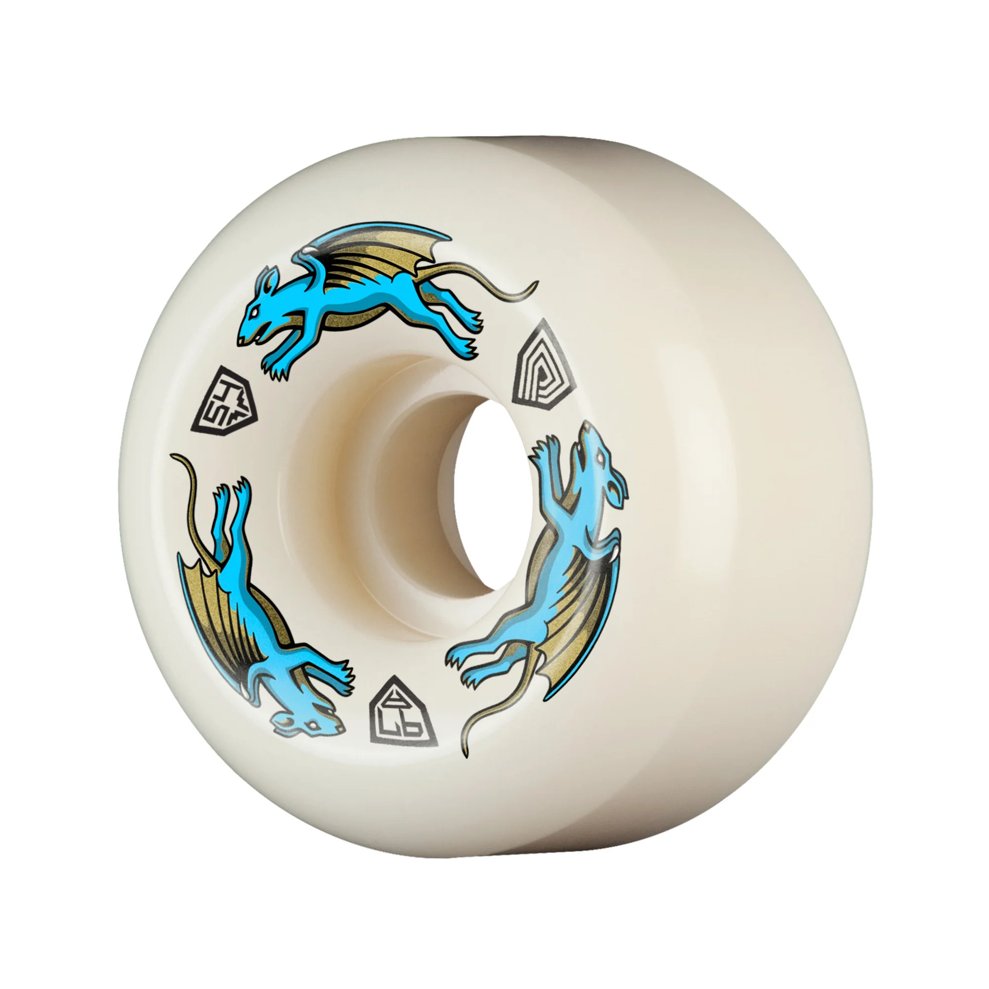 Powell Peralta Skateboard Wheels 54mm x 34mm Dragon Formula 97A AV6 Nano Rat Off White - Image 2