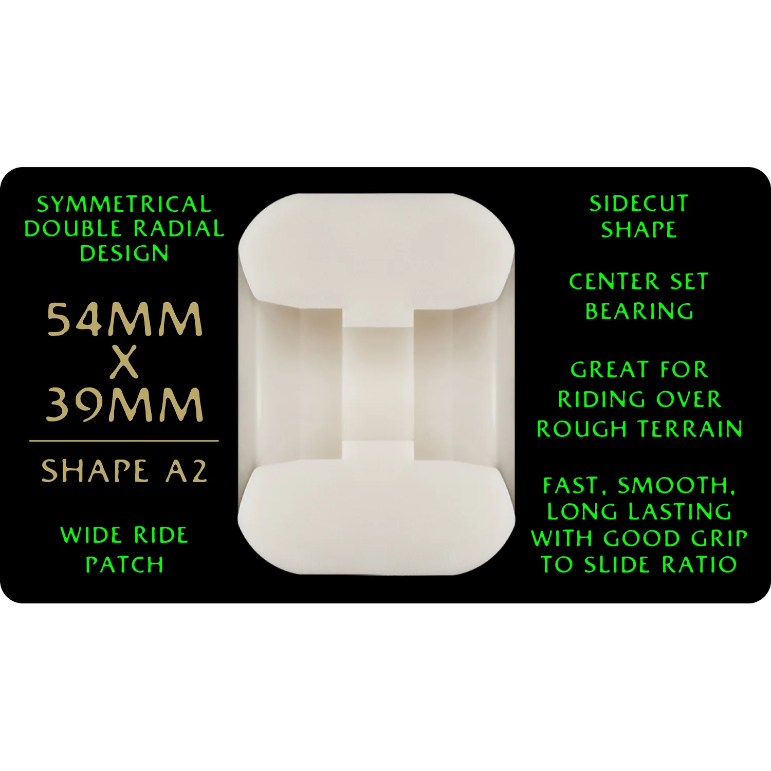Powell Peralta Skateboard Wheels 54mm x 39mm Dragon Formula 88A A2 Shape Off White - Image 4