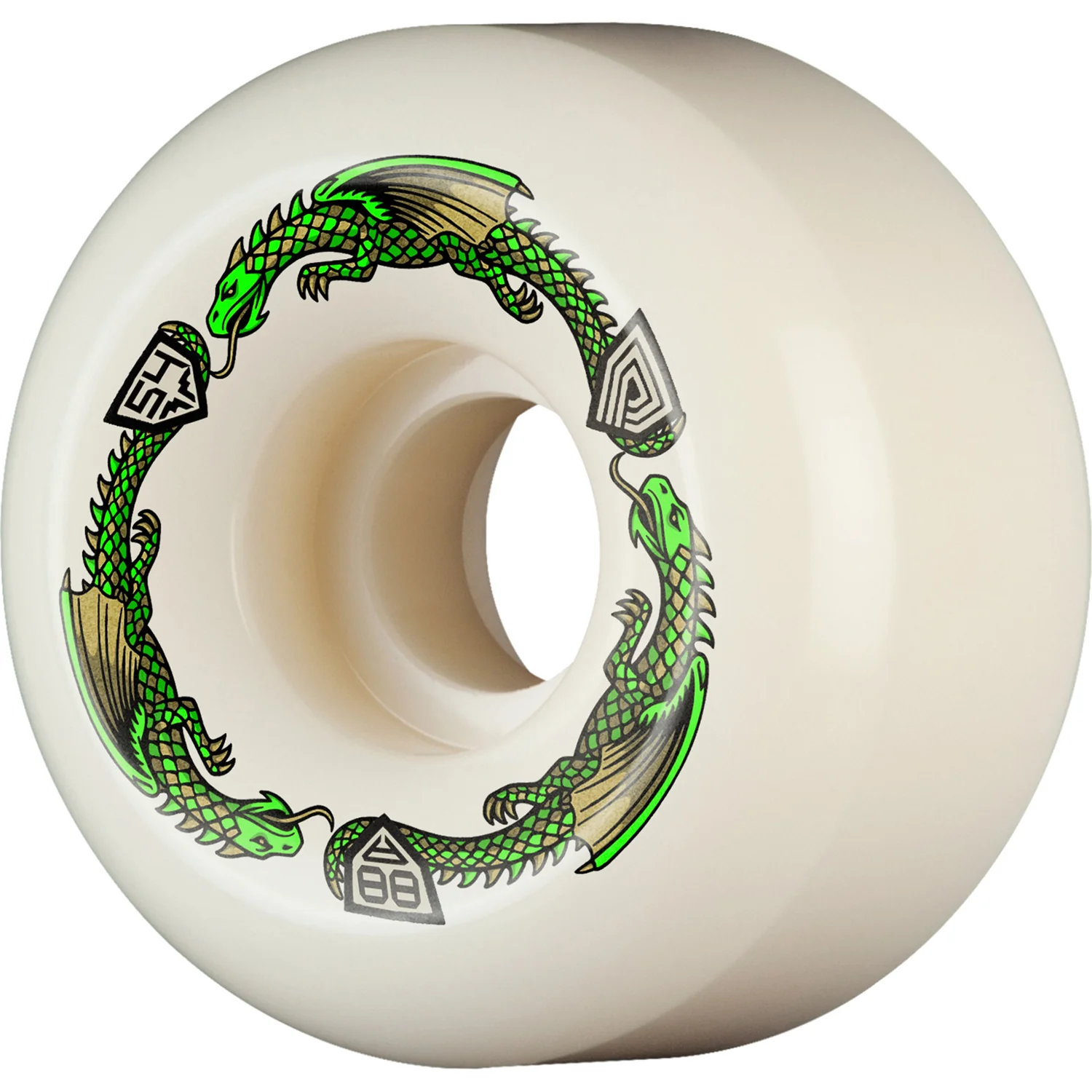 Powell Peralta Skateboard Wheels 64mm x 40mm Dragon Formula 88A Bomber Off White - Image 2
