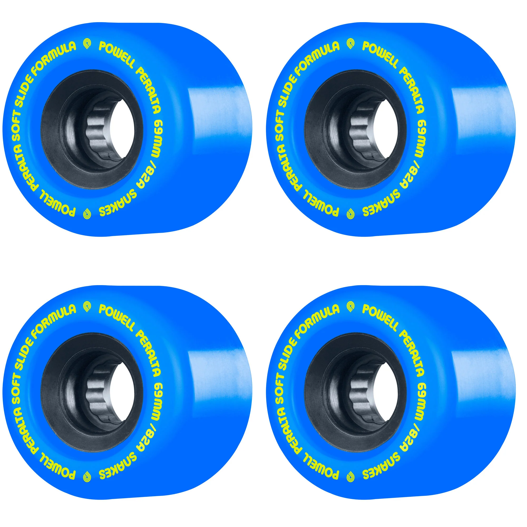 Powell Peralta Skateboard Wheels 69mm Snakes Blue 82A Soft Slide Formula SSF