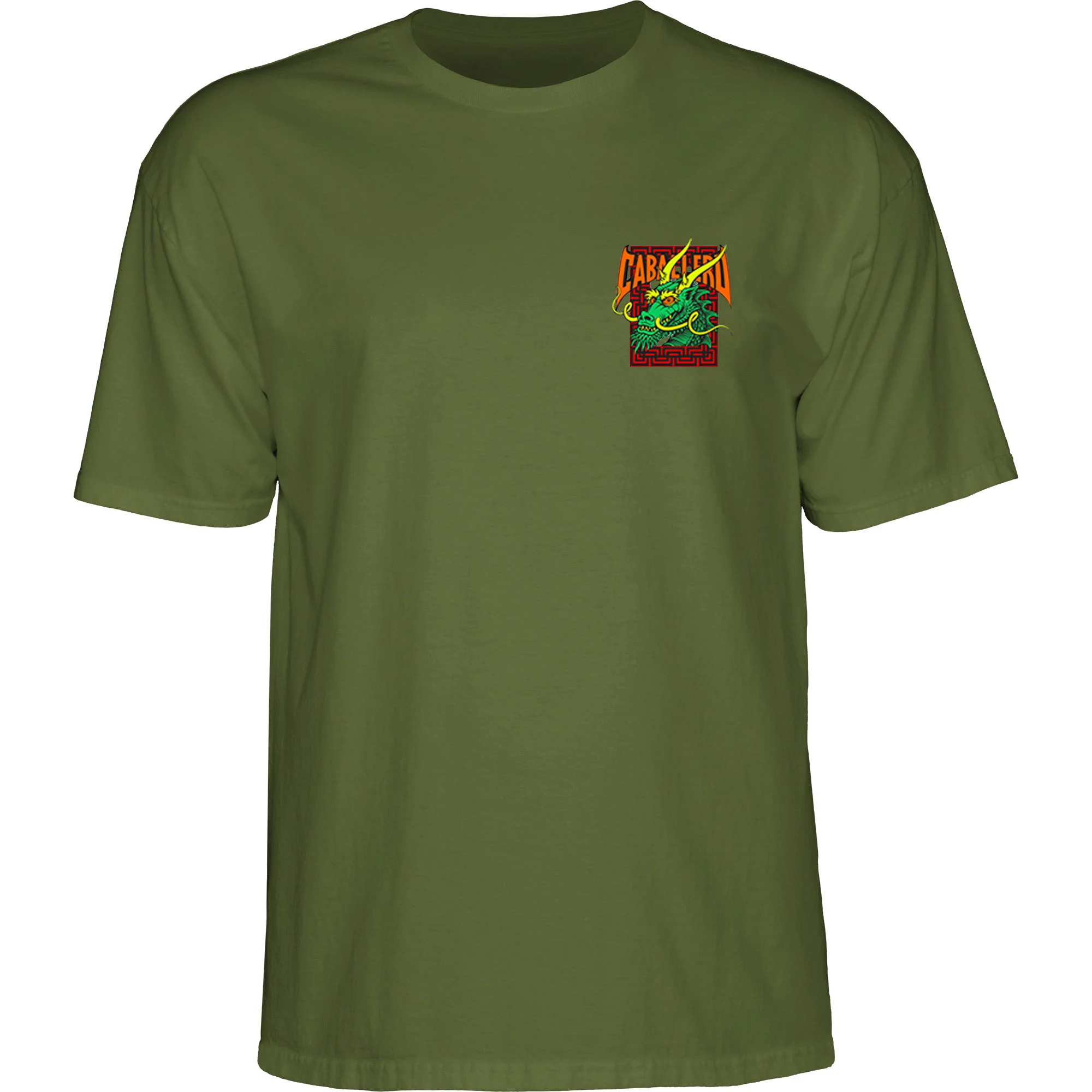 Powell Peralta Skateboards Shirt Caballero Street Dragon Military Green - Image 2