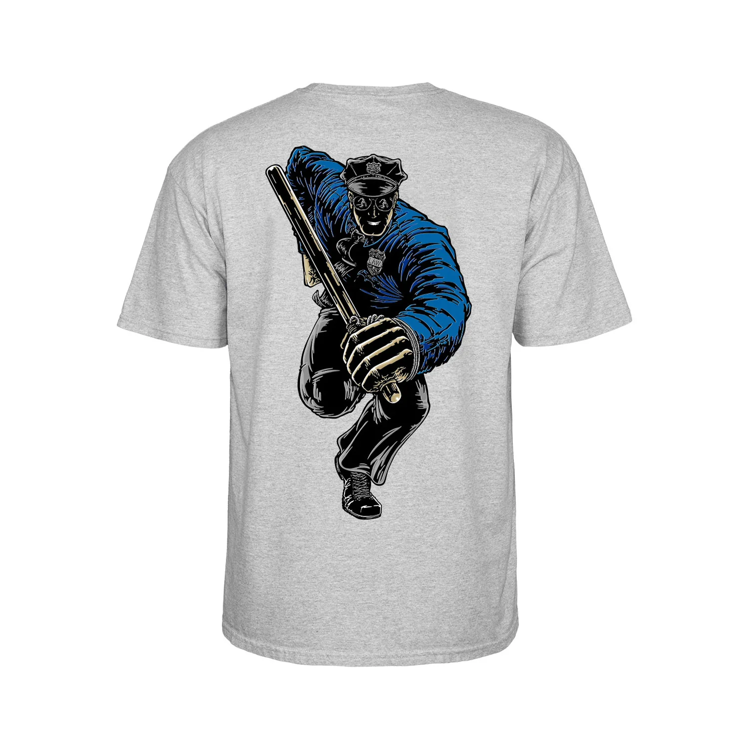 Powell Peralta Skateboards Shirt Chris Senn Police Sport Grey - Image 2
