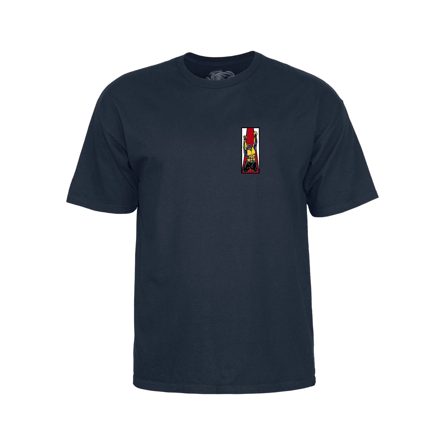 Powell Peralta Skateboards Shirt Mike Frazier Yellow Man Navy - Image 3