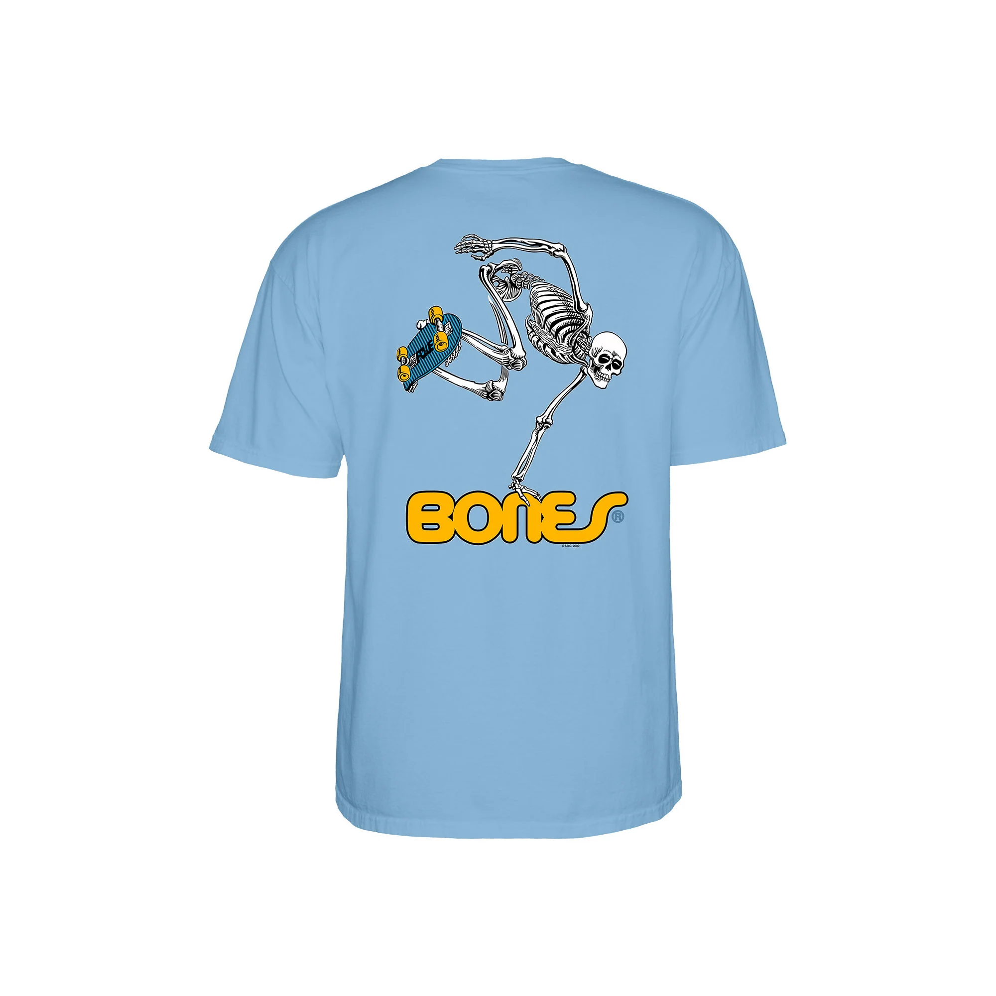 Powell Peralta Skateboards T-Shirt Skateboard Skeleton Baby Blue - Image 2