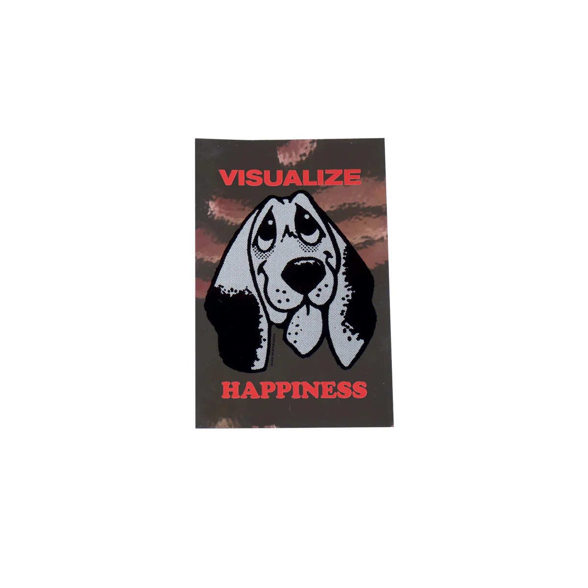 Quasi Skateboards Sticker Visualize Happiness Silver 3.25" x 4.75"