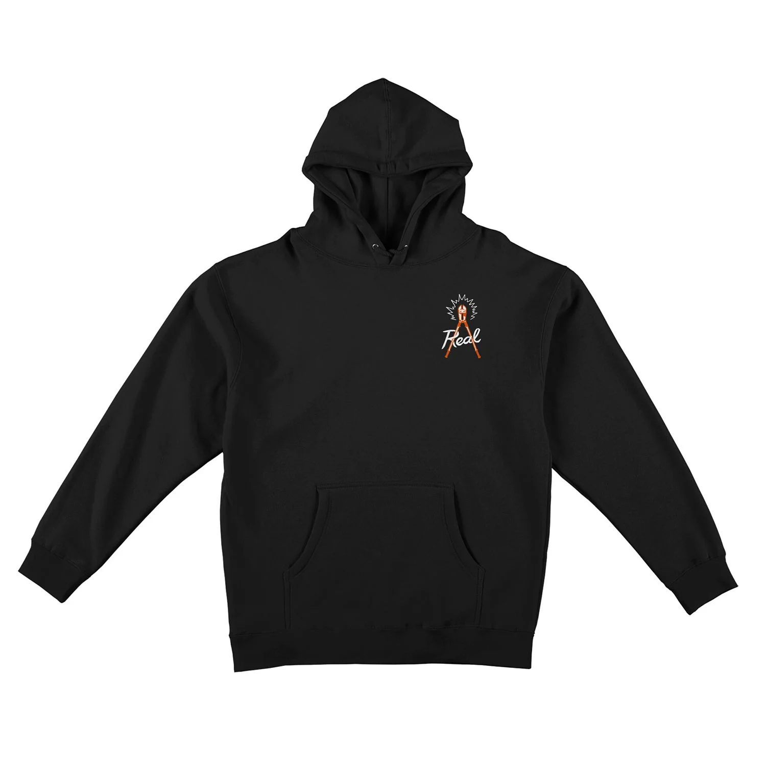 Real Skateboards Hoody Spot Conservators Pullover Black/White/Orange - Image 2