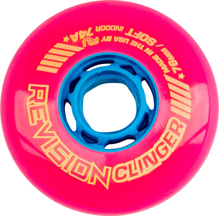 Revision Roller Hockey Wheels Indoor 76mm Clinger 74A Pink Single Wheel
