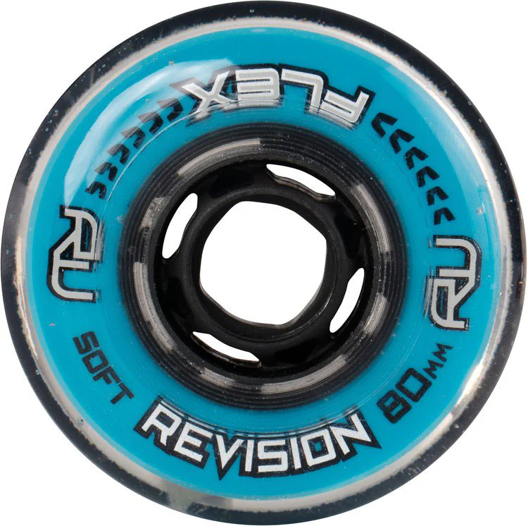 Revision Roller Hockey Wheels Indoor 80mm Flex Soft Blue 8-Pack - Image 2