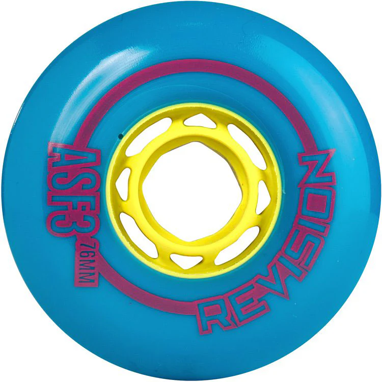 Revision Roller Hockey Wheels Outdoor 76mm Asphalt 90A Blue Single Wheel
