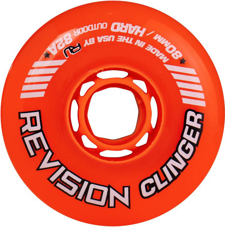 Revision Roller Hockey Wheels Outdoor 80mm Clinger 82A Orange 8-Pack - Image 2