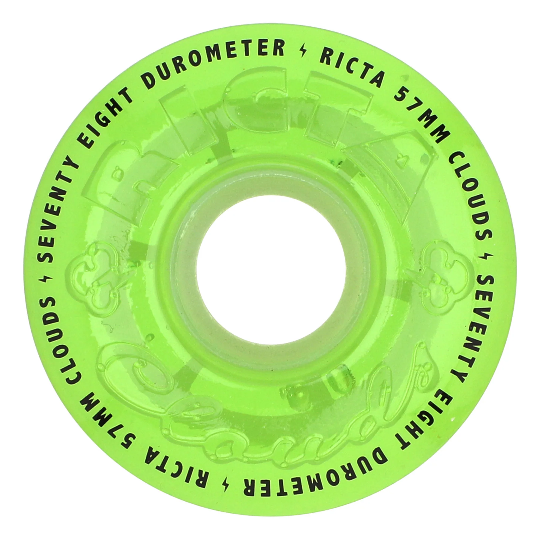 Ricta Skateboard Wheels 57mm Couds 78A Glow Transparent Green - Image 2