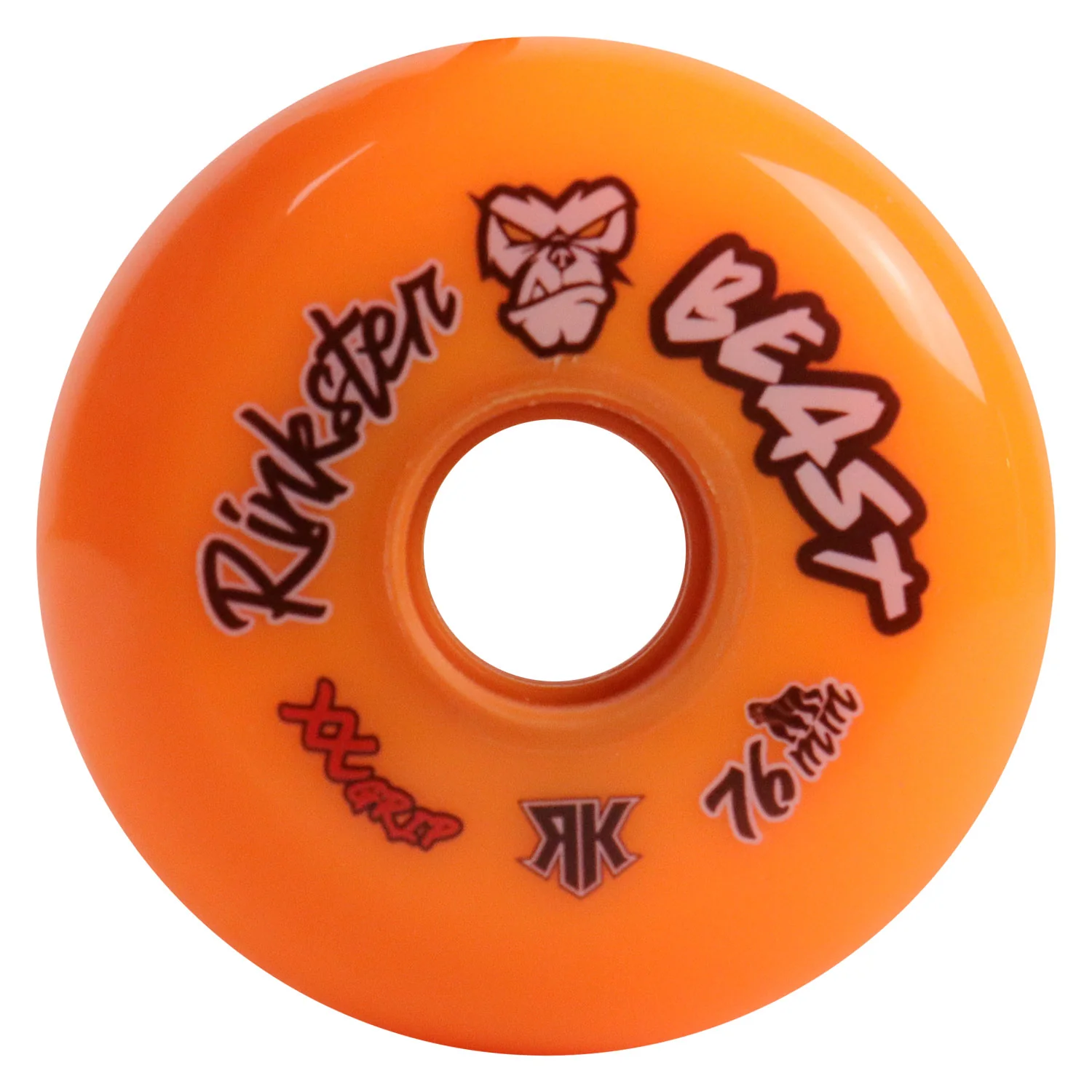 Rink Rat Roller Hockey Wheels Rinkster Beast 76mm XX Grip Orange 4-Pack - Image 2