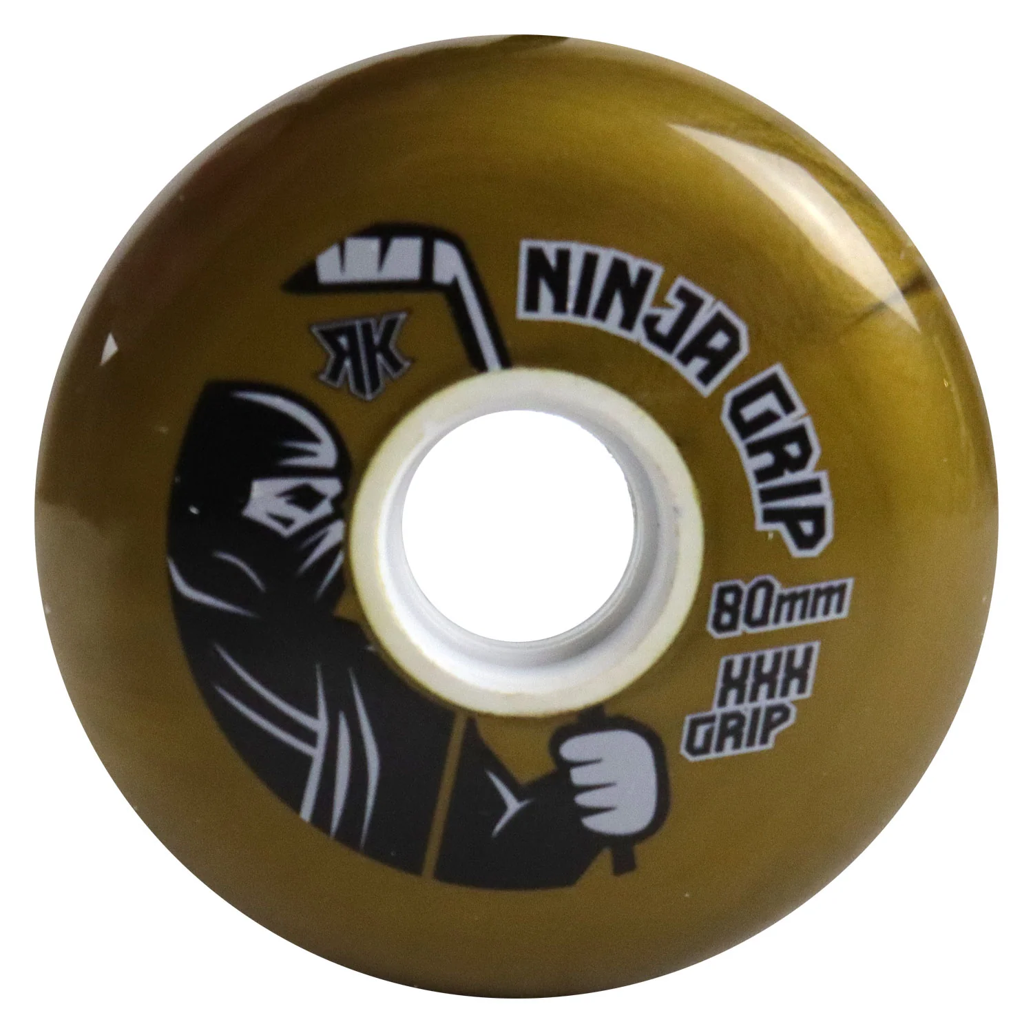 Rink Rat Roller Hockey Wheels Rinkster Ninja Grip 76mm / 80mm HiLo XXX Grip Gold 8-Pack - Image 3