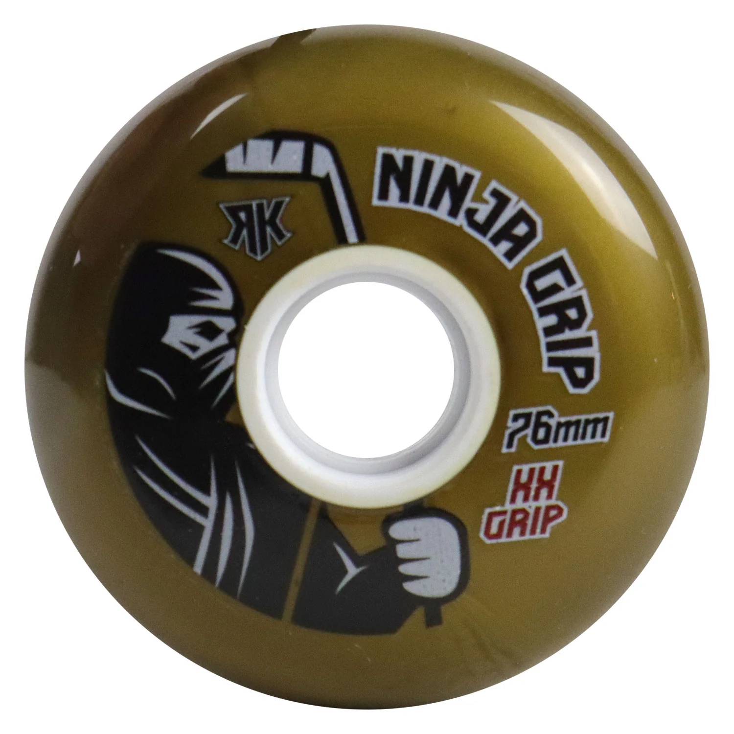 Rink Rat Roller Hockey Wheels Rinkster Ninja Grip 76mm XX Grip Gold 4-Pack - Image 2