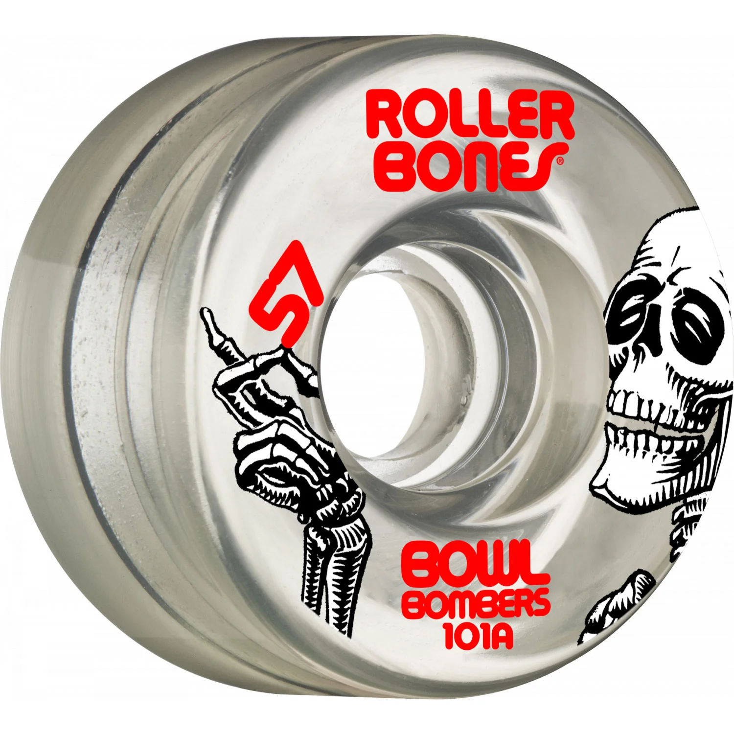Rollerbones Quad Skate Wheels 57mm x 30mm Bowl Bombers 8-Pack 101A Clear - Image 2