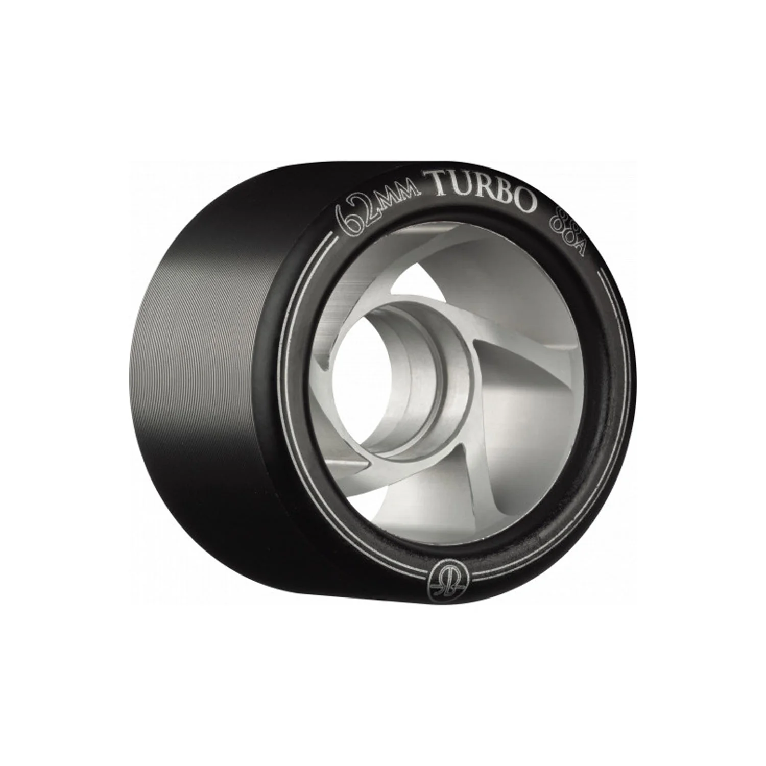 Rollerbones Quad Skate Wheels 62mm x 30mm Aluminum Hub Speed Wheel Turbo 8-Pack 88A Black - Image 2
