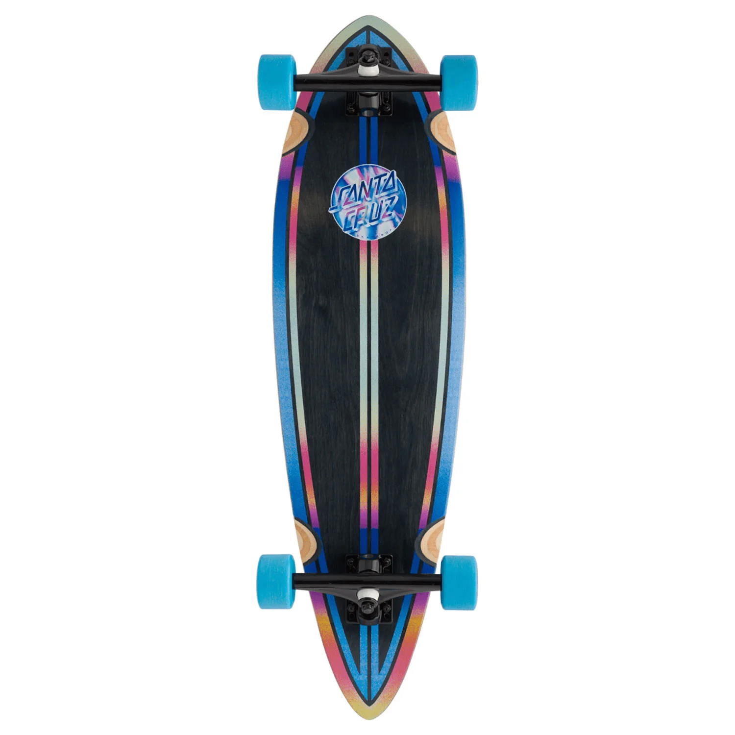 Santa Cruz Longboard Iridescent Dot Pintail Black 9.2" x 33"