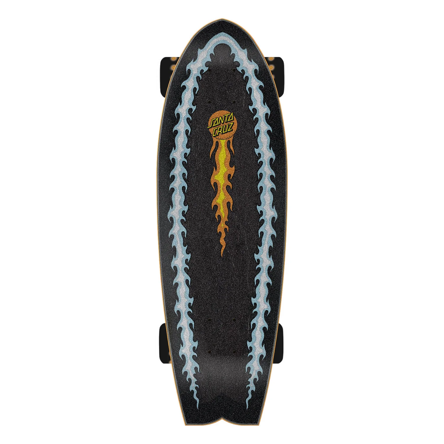 Santa Cruz Skateboard Cruiser Complete Flaming Dot Dice - Light Up Wheels - 8.81" x 27.69" - Image 2