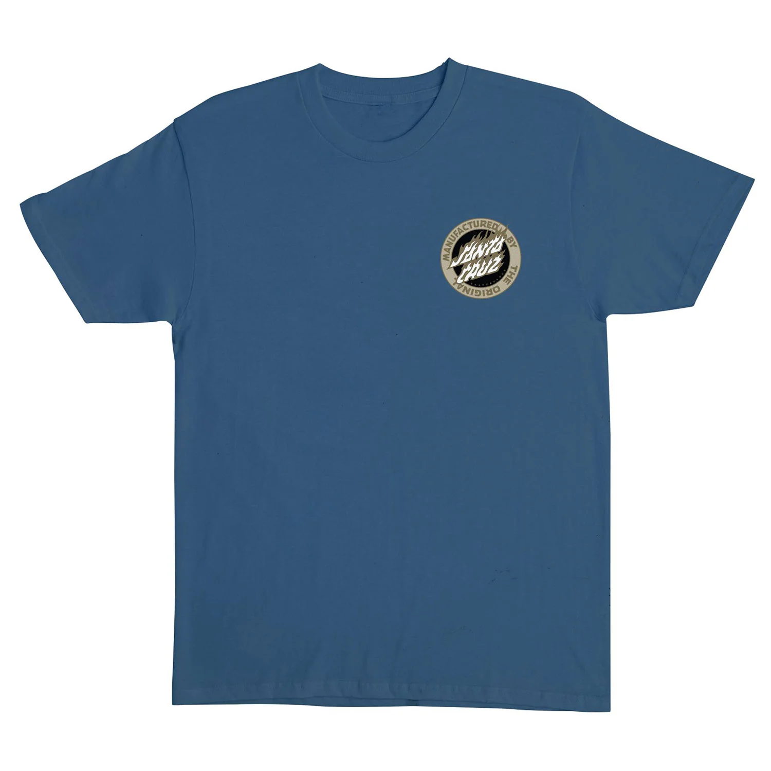 Santa Cruz Skateboard T-Shirt Flamed MFG Dot Blue Dusk - Image 2