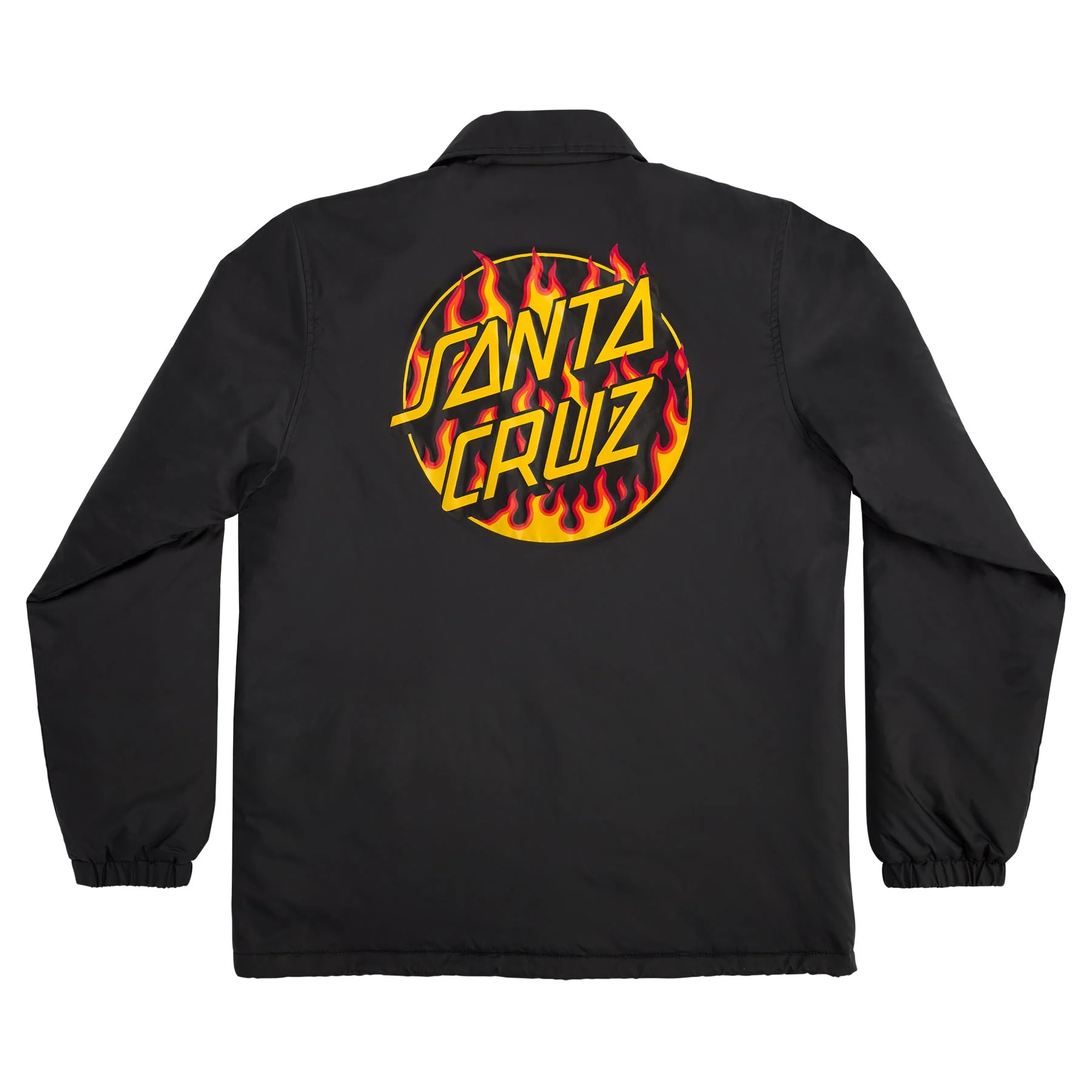 Santa Cruz Skateboards Coat Thrasher Flame Dot Coach Jacket Black - Image 2
