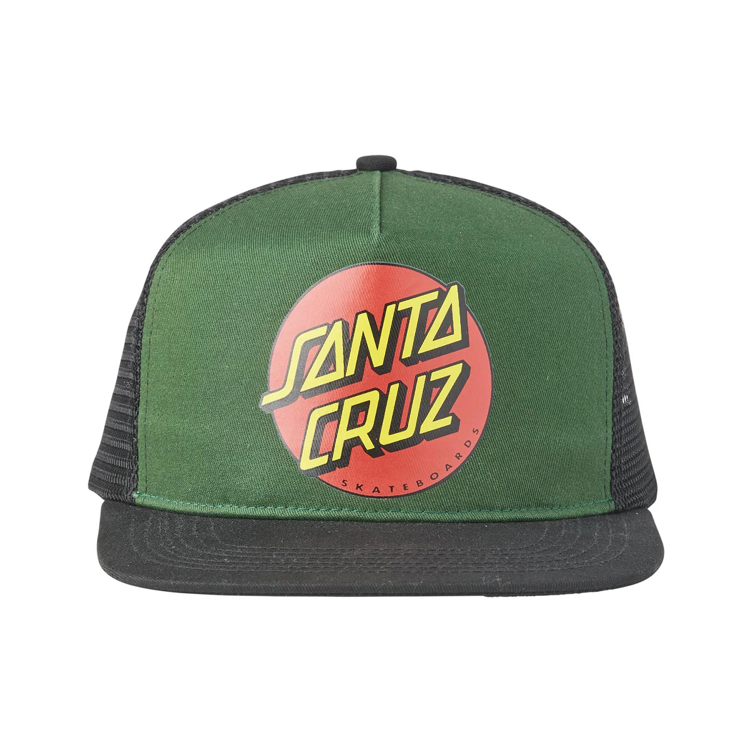 Santa Cruz Skateboards Hat Classic Dot Mesh Trucker  Dark Green/Black - Image 4