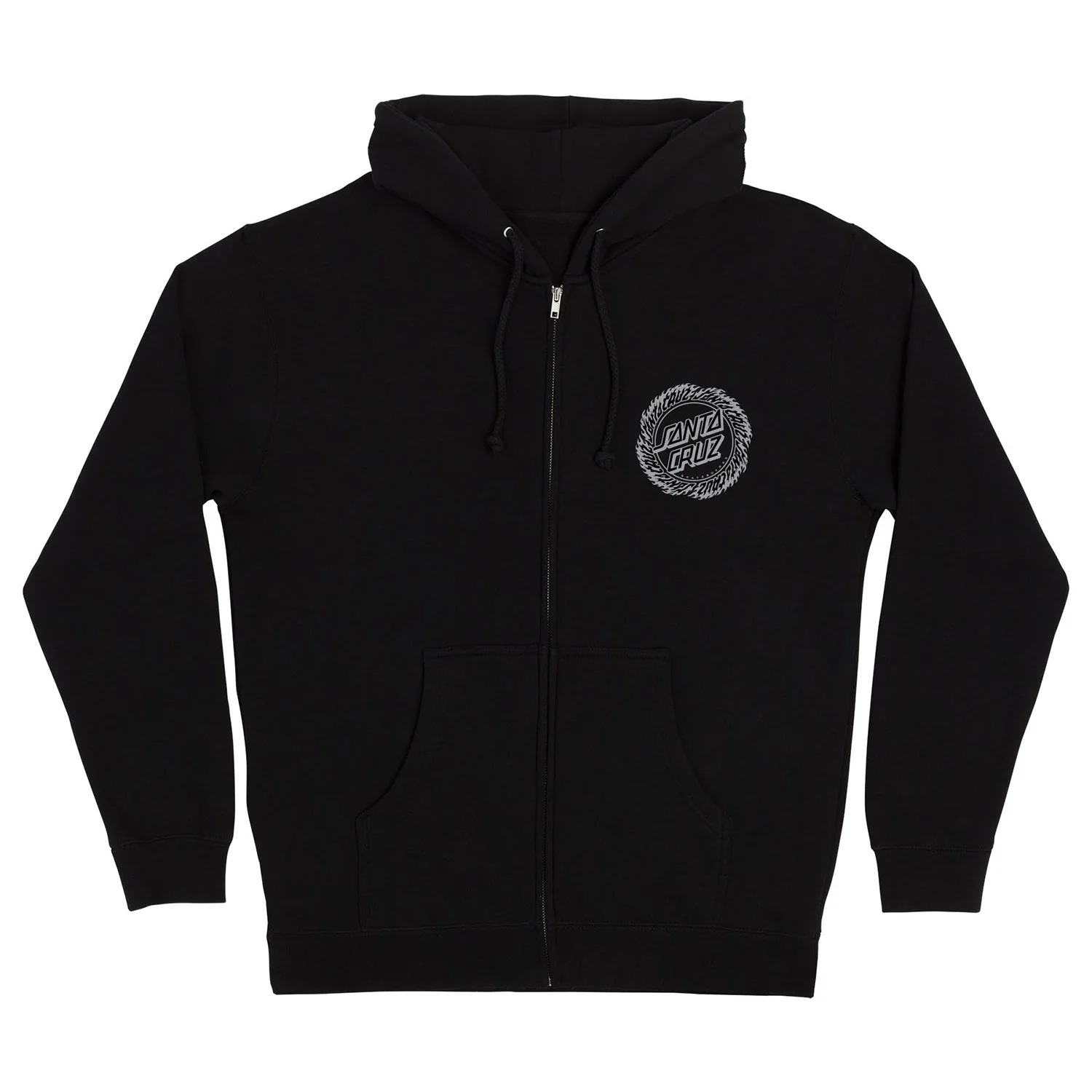 Santa Cruz Skateboards Hoody Flame Ringed Dot Zip Black - Image 2