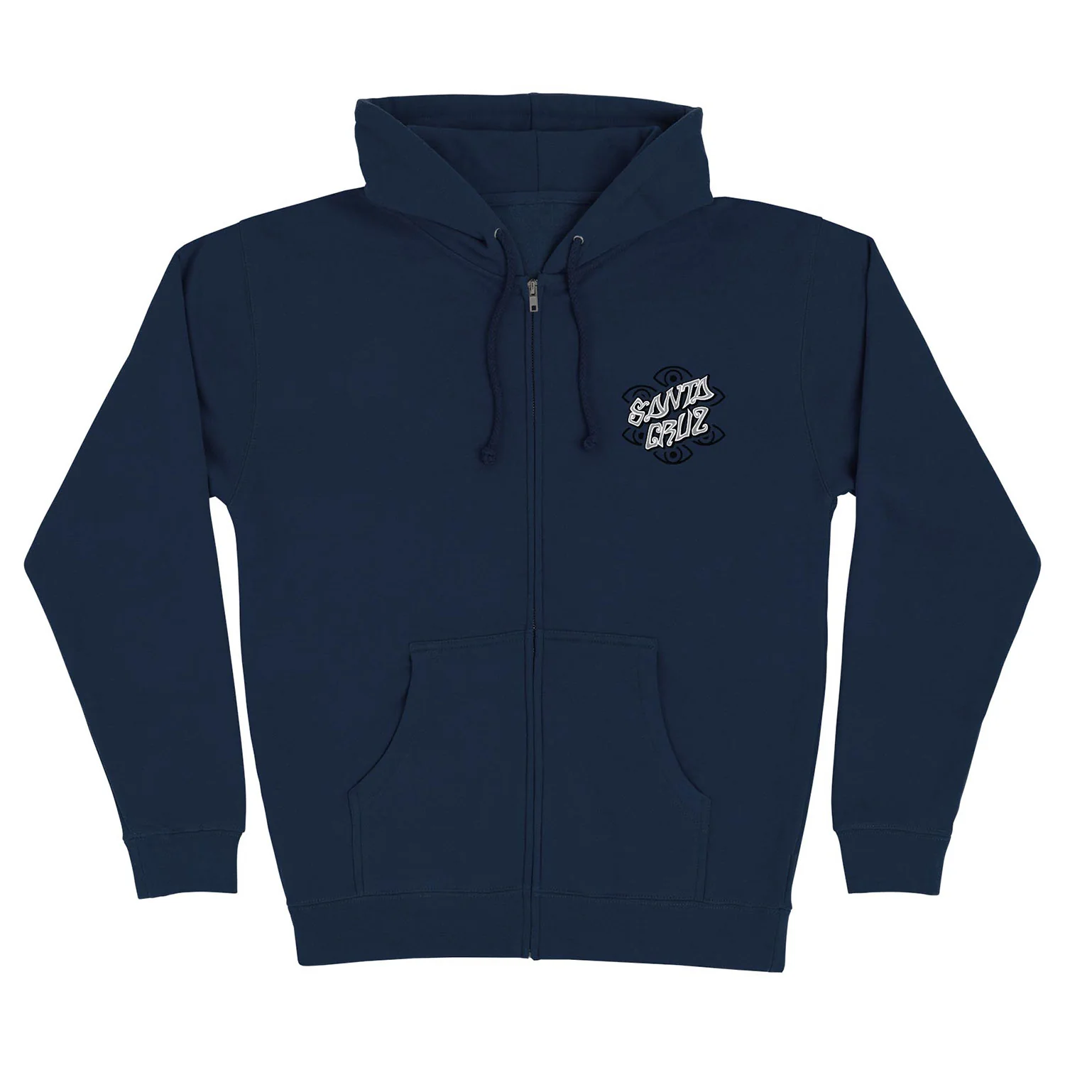 Santa Cruz Skateboards Hoody Salba Eyes Dot Zip Navy - Image 2