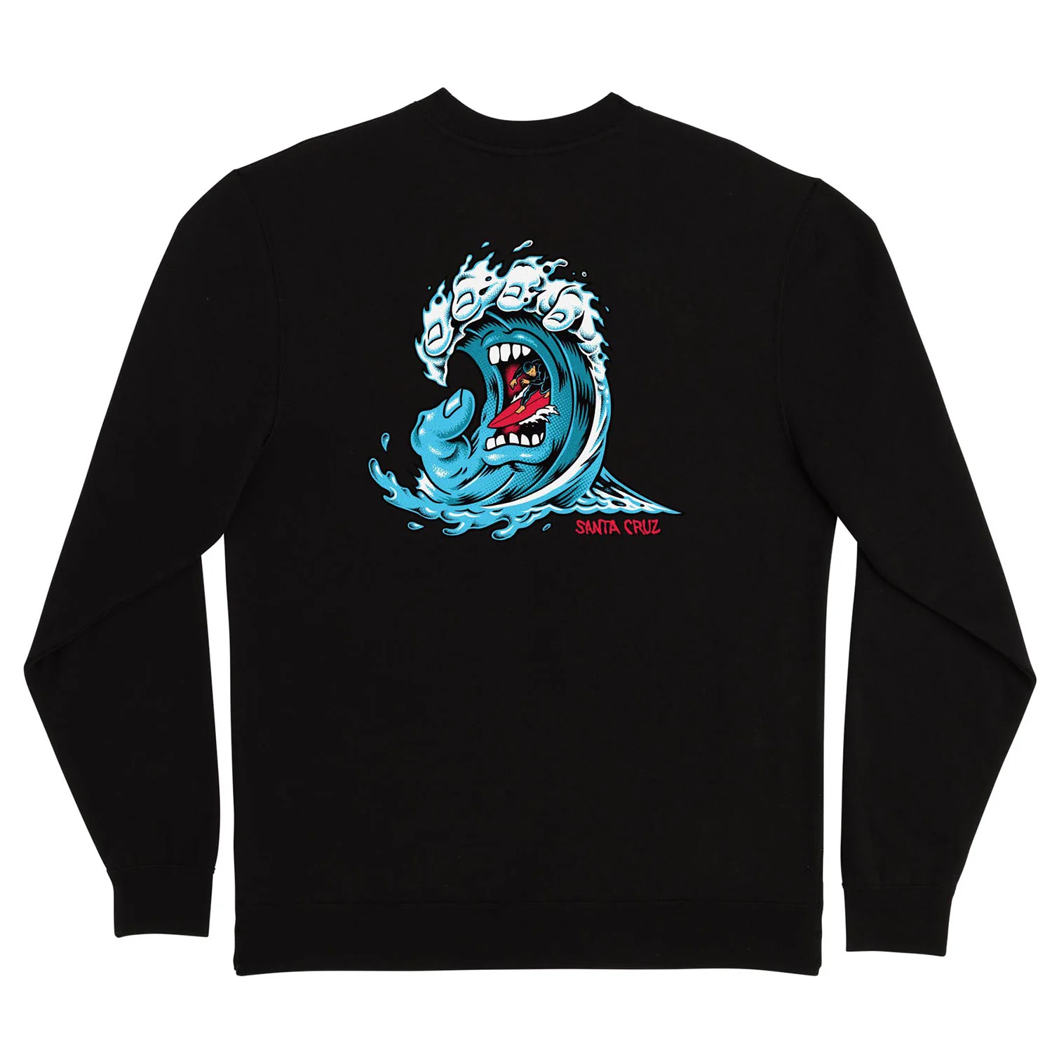 Santa Cruz Skateboards Hoody Screaming Wave Crew Neck Black