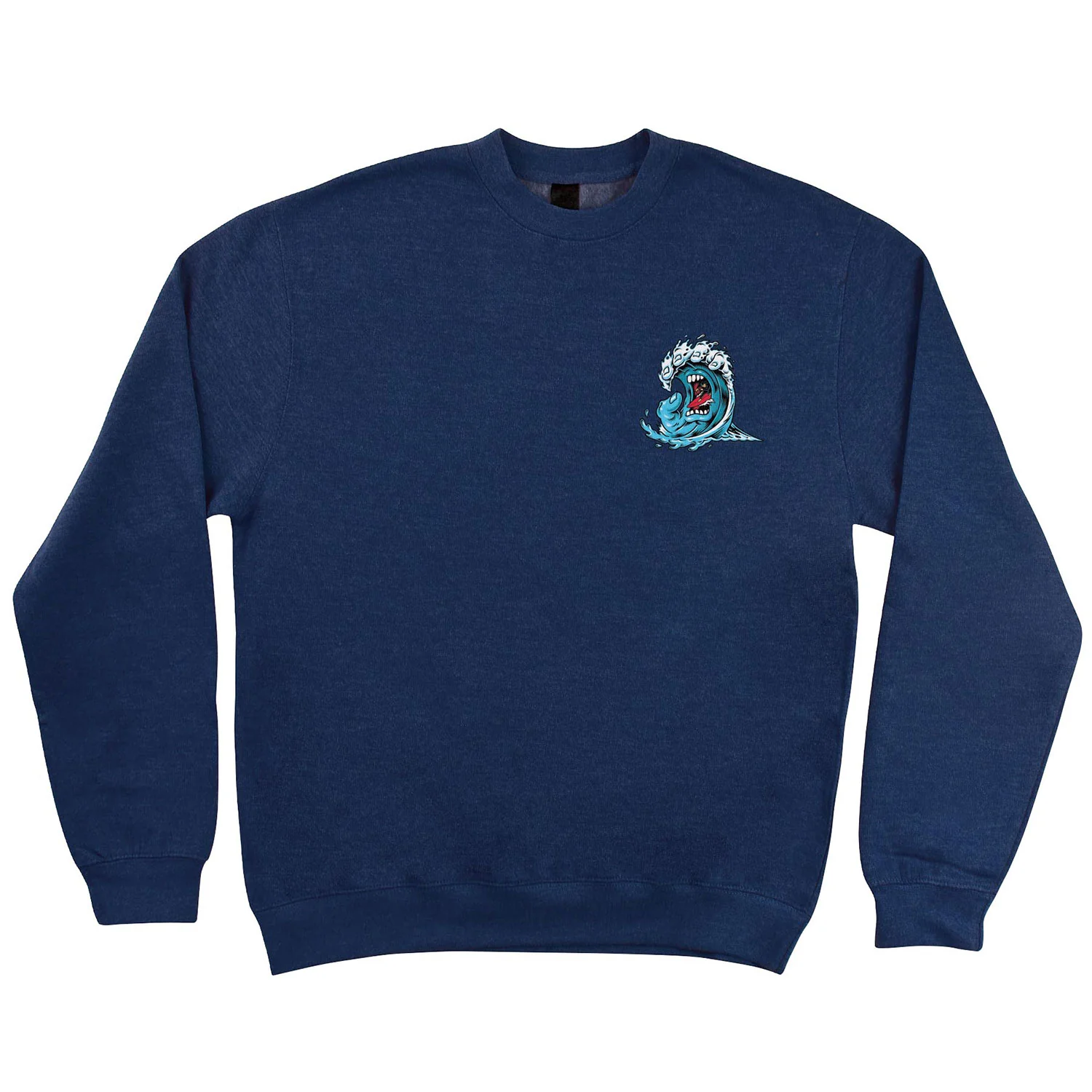 Santa Cruz Skateboards Hoody Screaming Wave Crew Neck Navy - Image 2