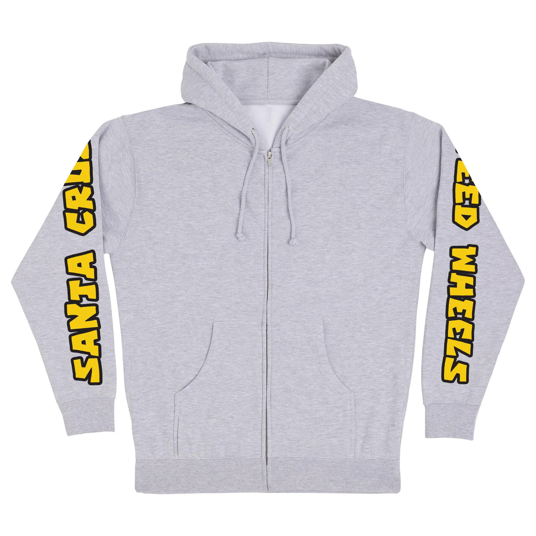Santa Cruz Skateboards Hoody Speed Wheels Skull Zip Heather Grey