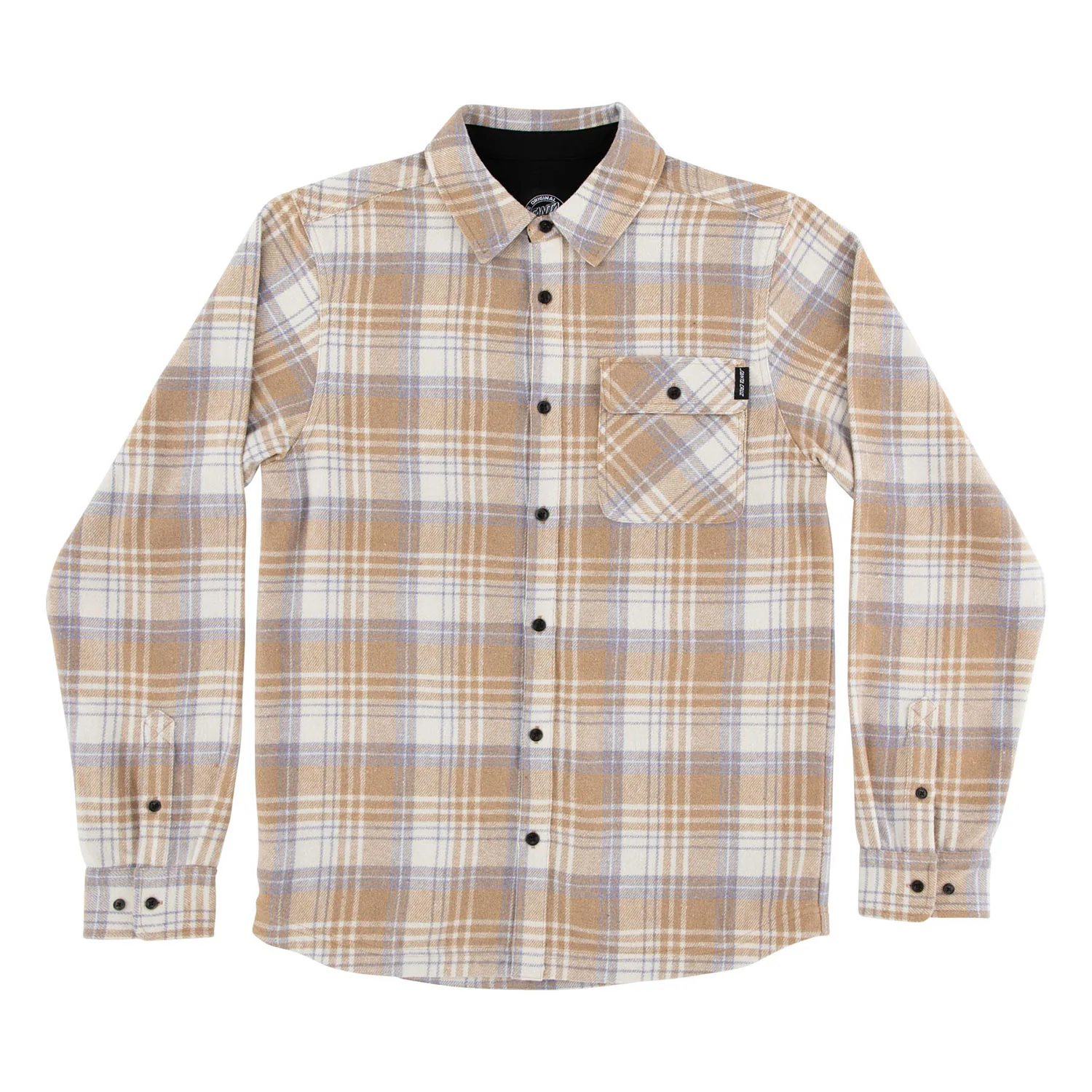Santa Cruz Skateboards Longsleeve Shirt Classic Flannel Sand Plaid