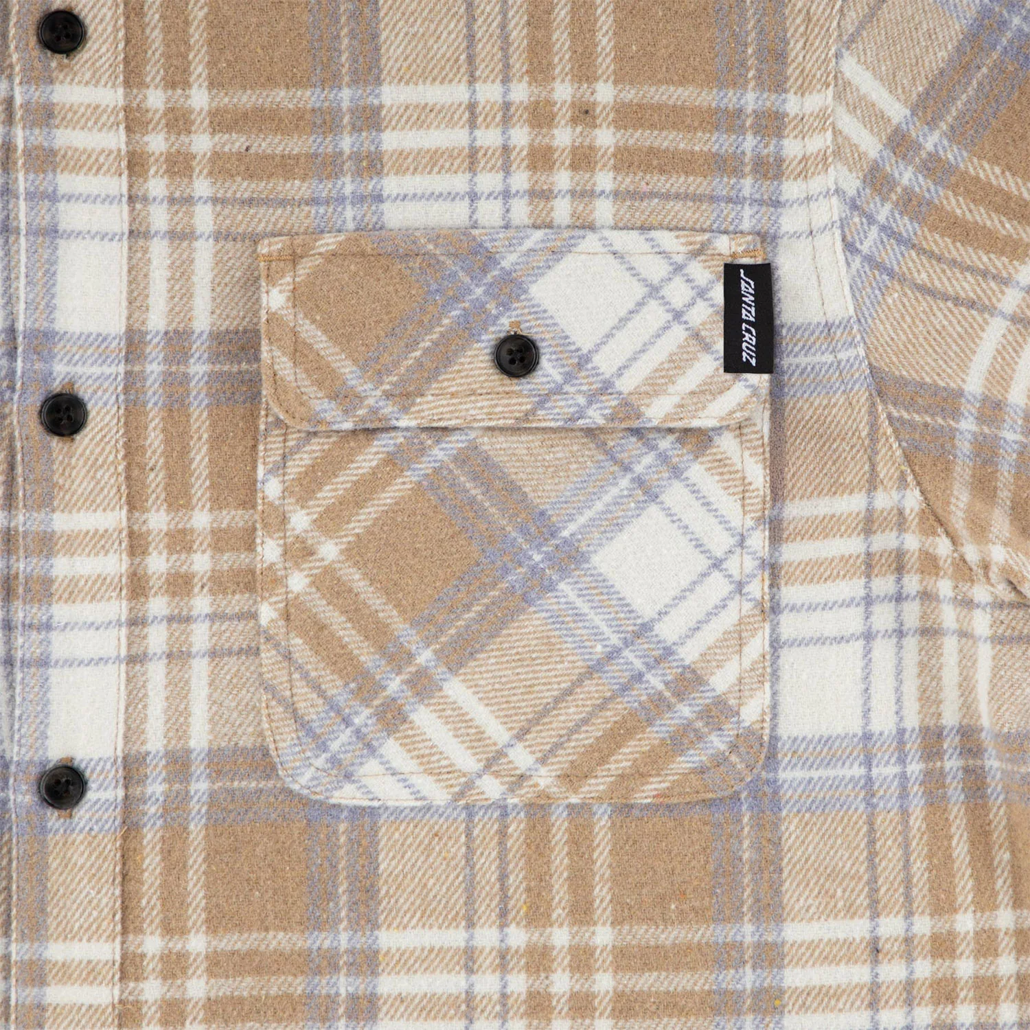 Santa Cruz Skateboards Longsleeve Shirt Classic Flannel Sand Plaid - Image 3