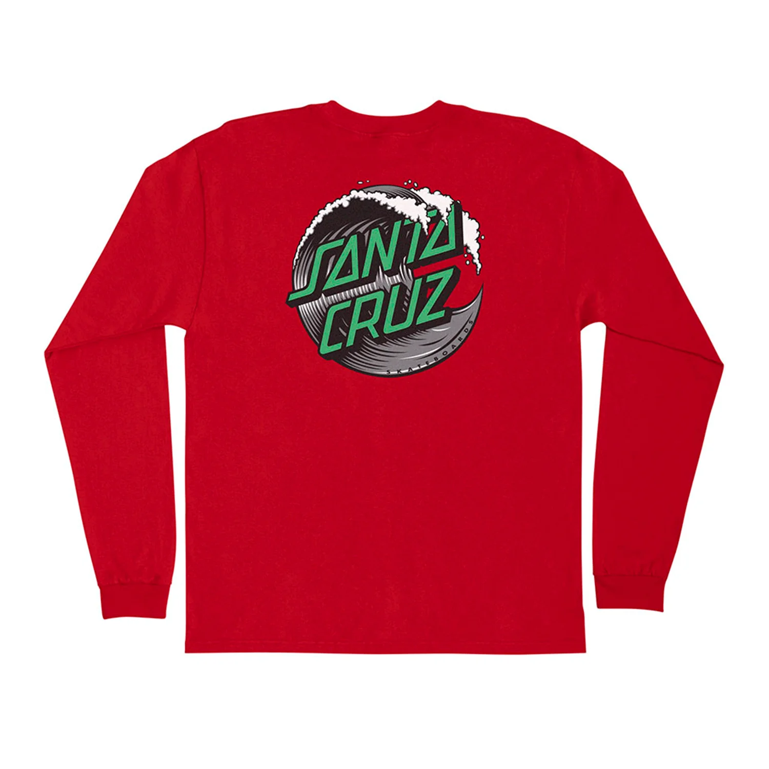 Santa Cruz Skateboards Longsleeve Shirt Wave Dot Fuji Red - Image 2