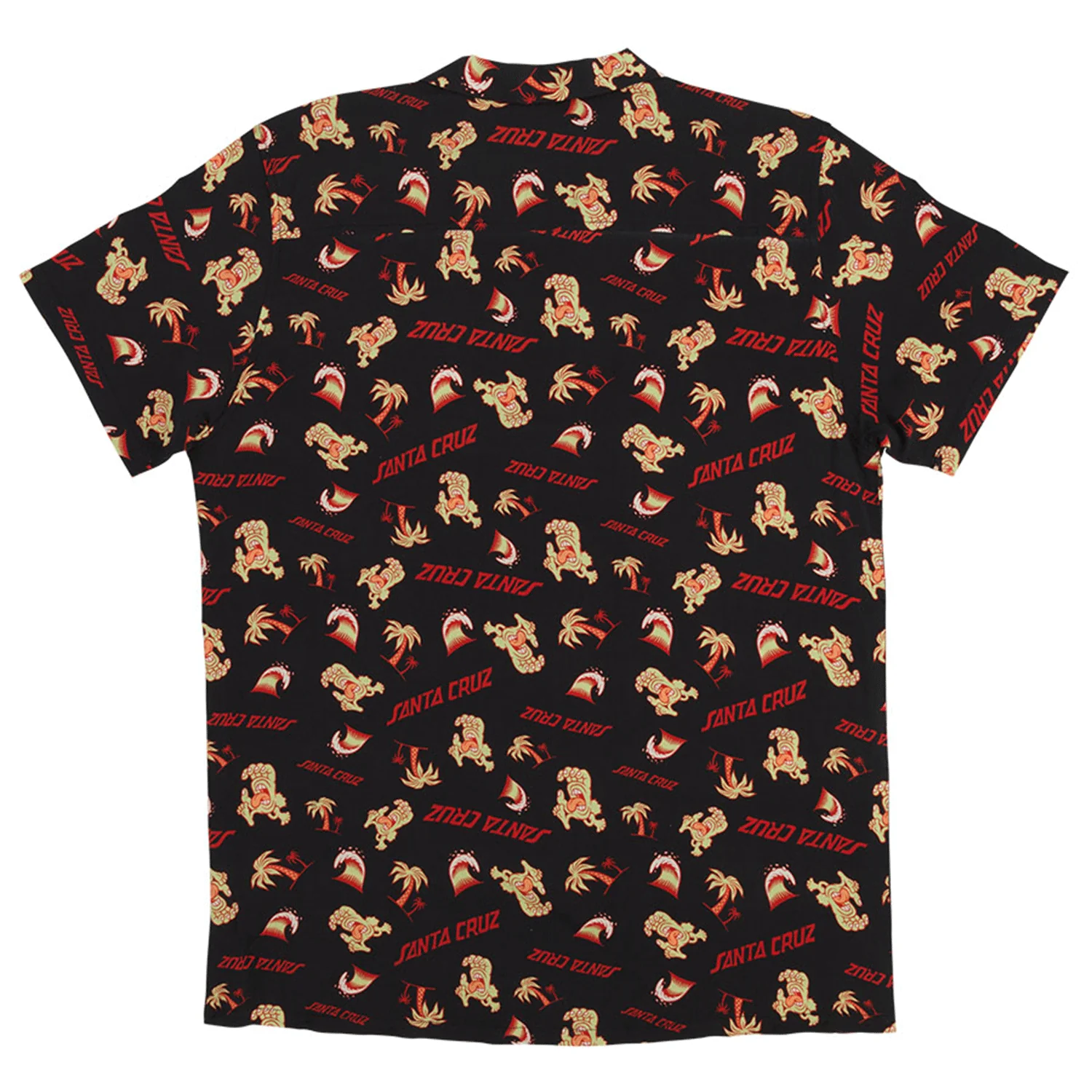 Santa Cruz Skateboards Shirt Beach Bum Hand Party Top Black - Image 2