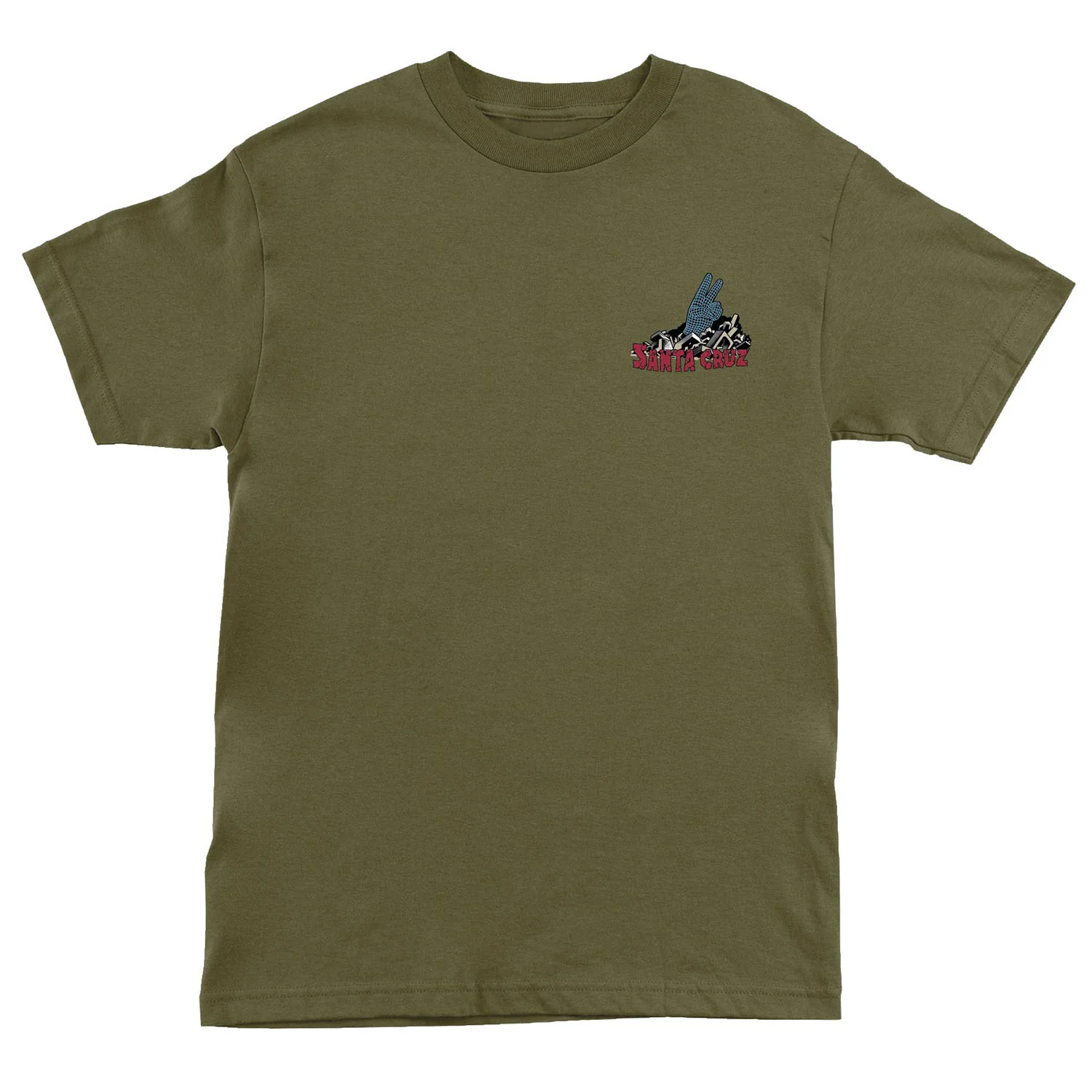 Santa Cruz Skateboards Shirt Kendall Grid Hand Military Green - Image 2