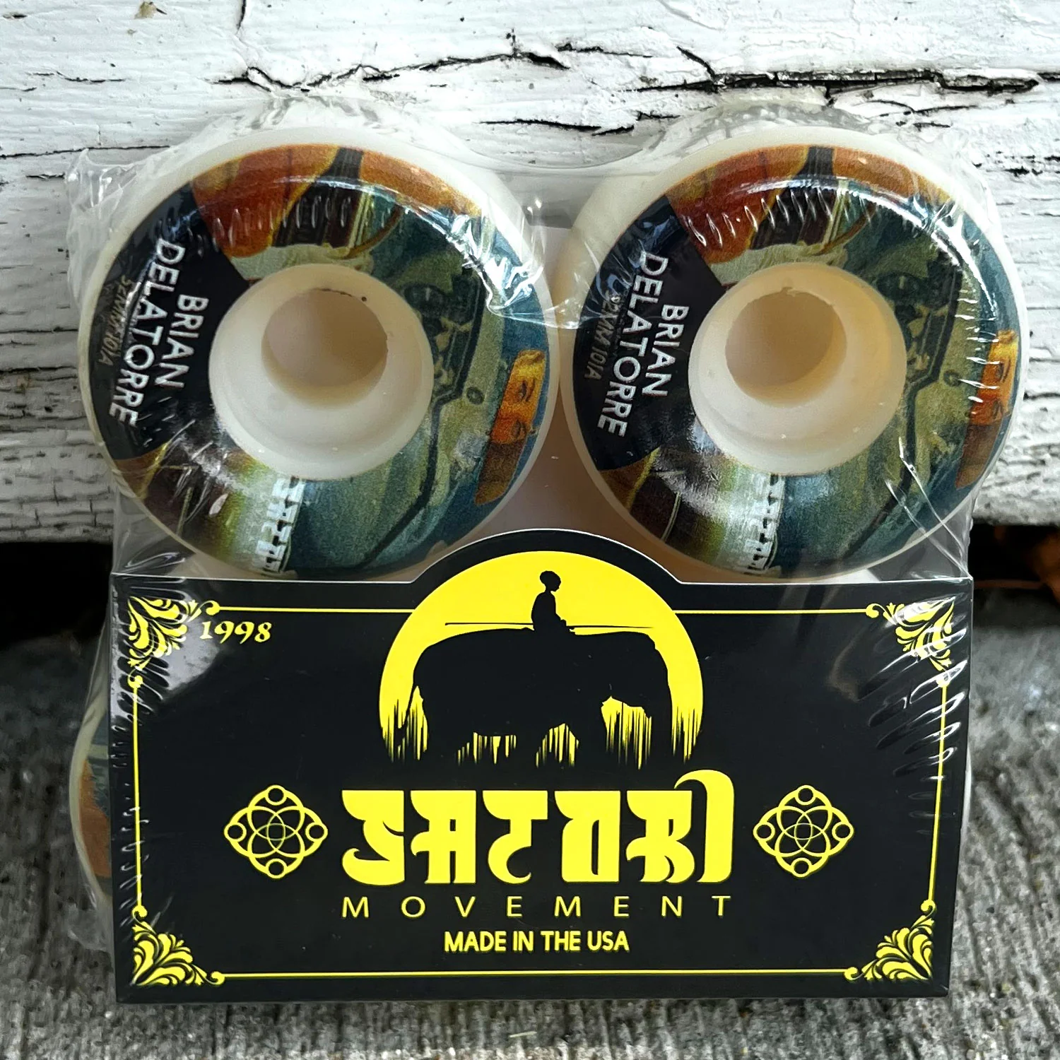 Satori Skateboard Wheels 52mm Brian Delatorre Artist Conical 101A with Spitfire Bearings - Image 4