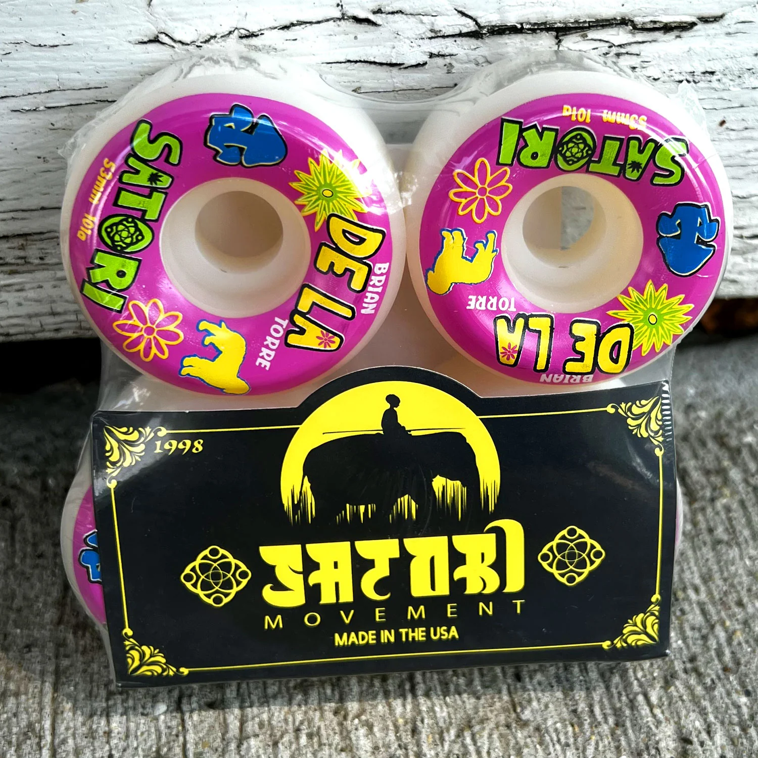Satori Skateboard Wheels 53mm De La V2 Conical 101A with Independent Bearings - Image 4