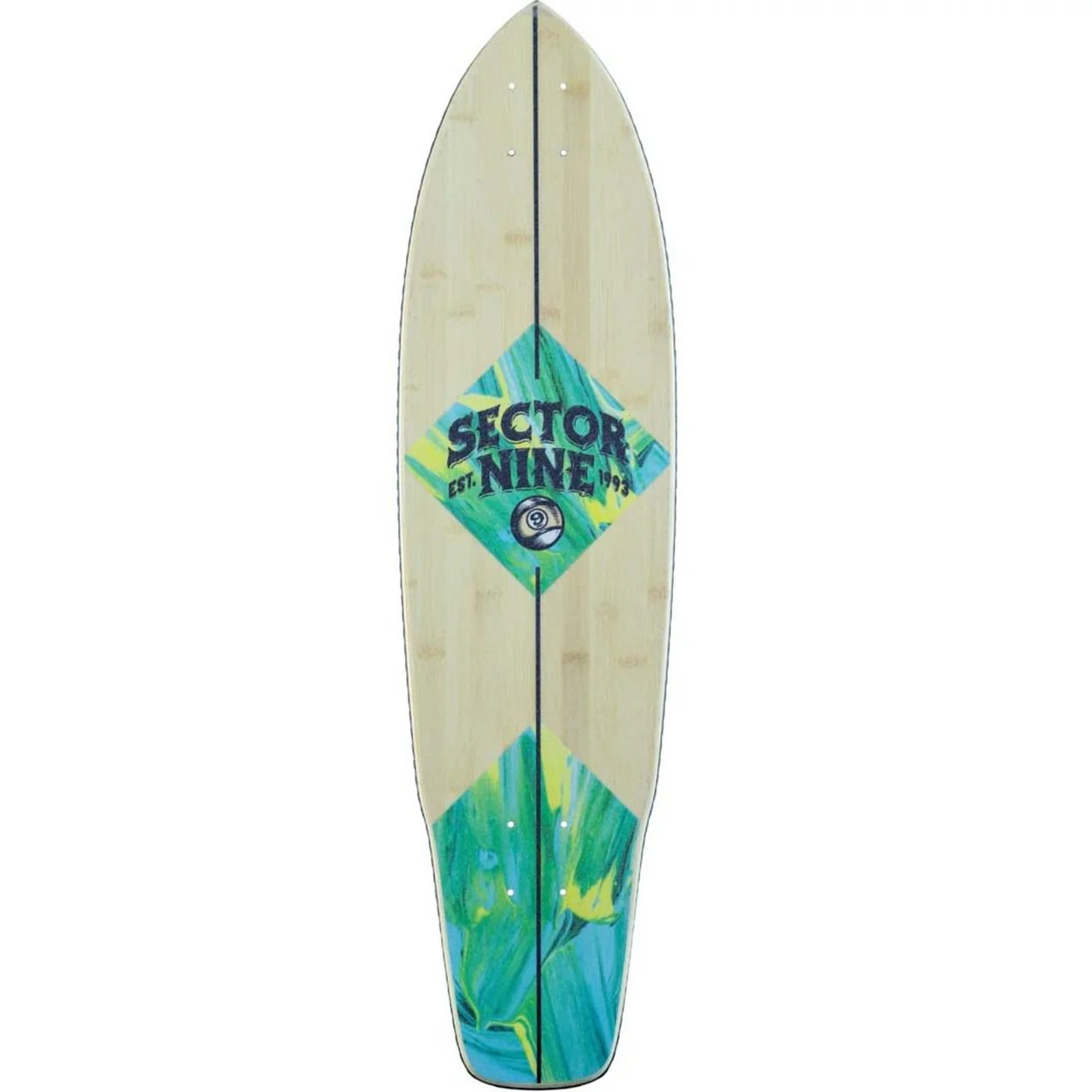 Sector 9 Longboard Cruiser Deck Fortune Ft Point Bamboo/Maple Kicktail 8.75" x 34" - Image 3