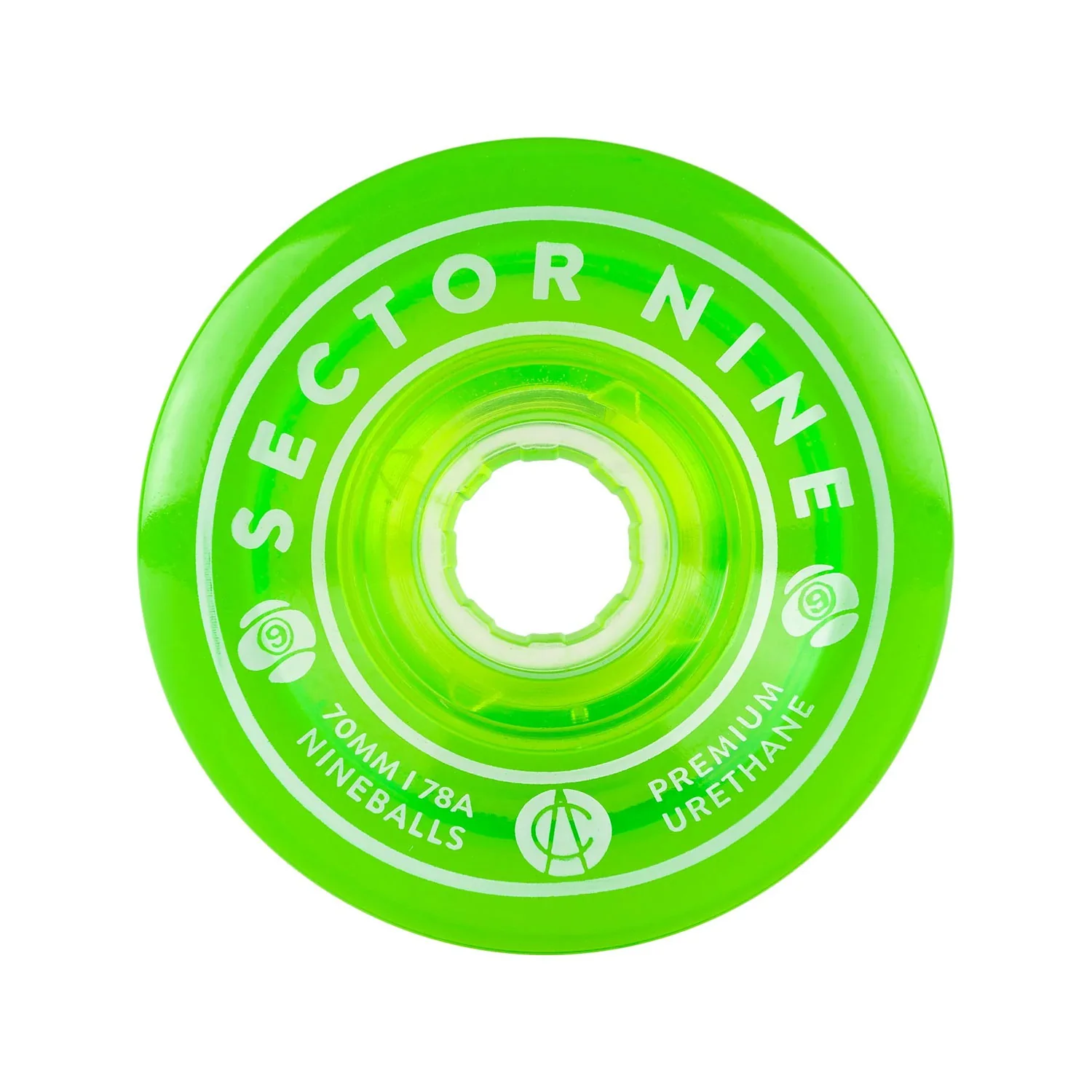 Sector 9 Longboard Wheels Nineballs Green 70mm 78A - Image 2